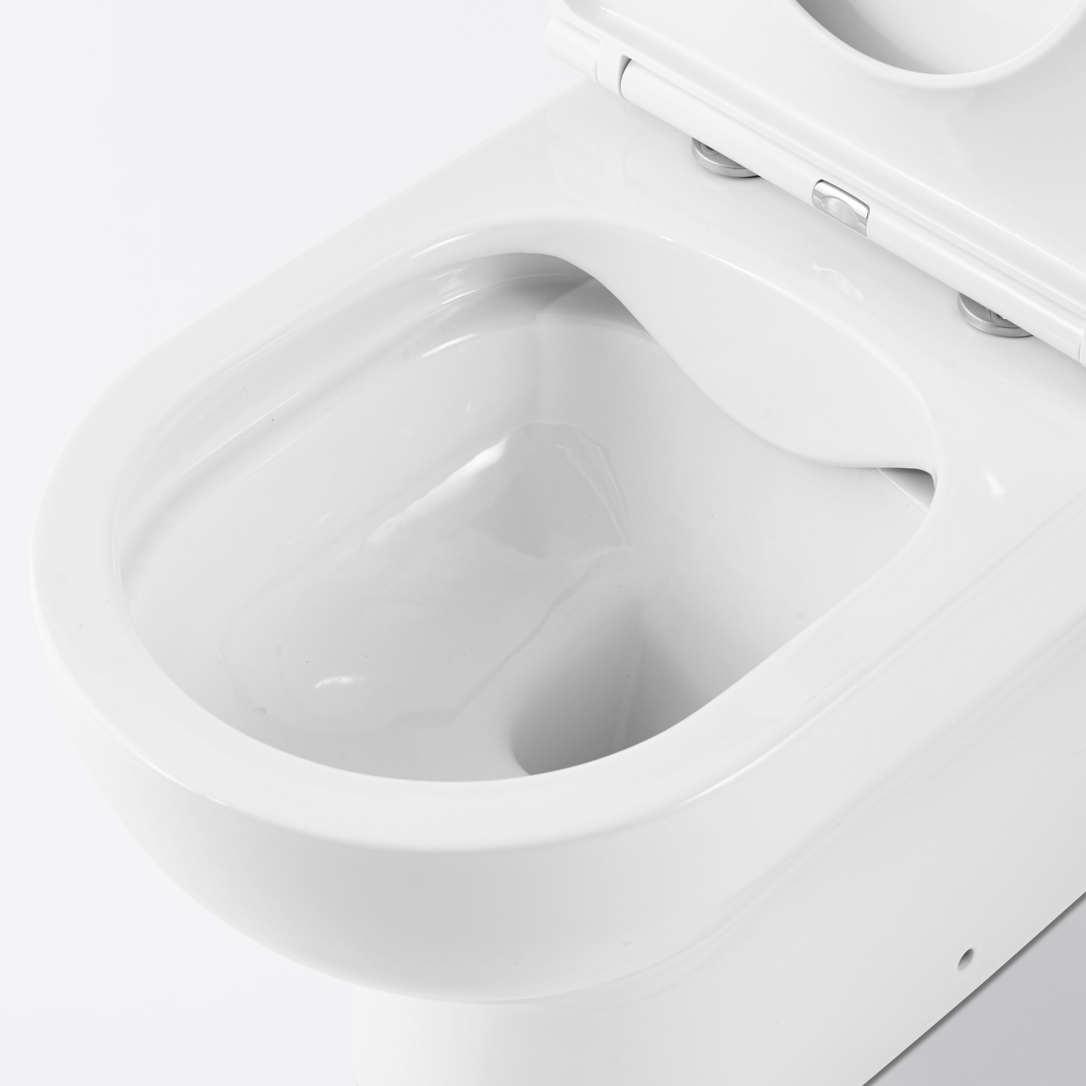 GoodHome White Close-coupled Floor-mounted Toilet & full pedestal basin (W)370mm (H)830mm