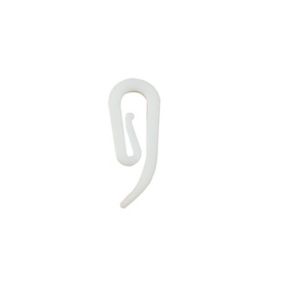 GoodHome White Curtain hook, (L)250mm Pack of 20
