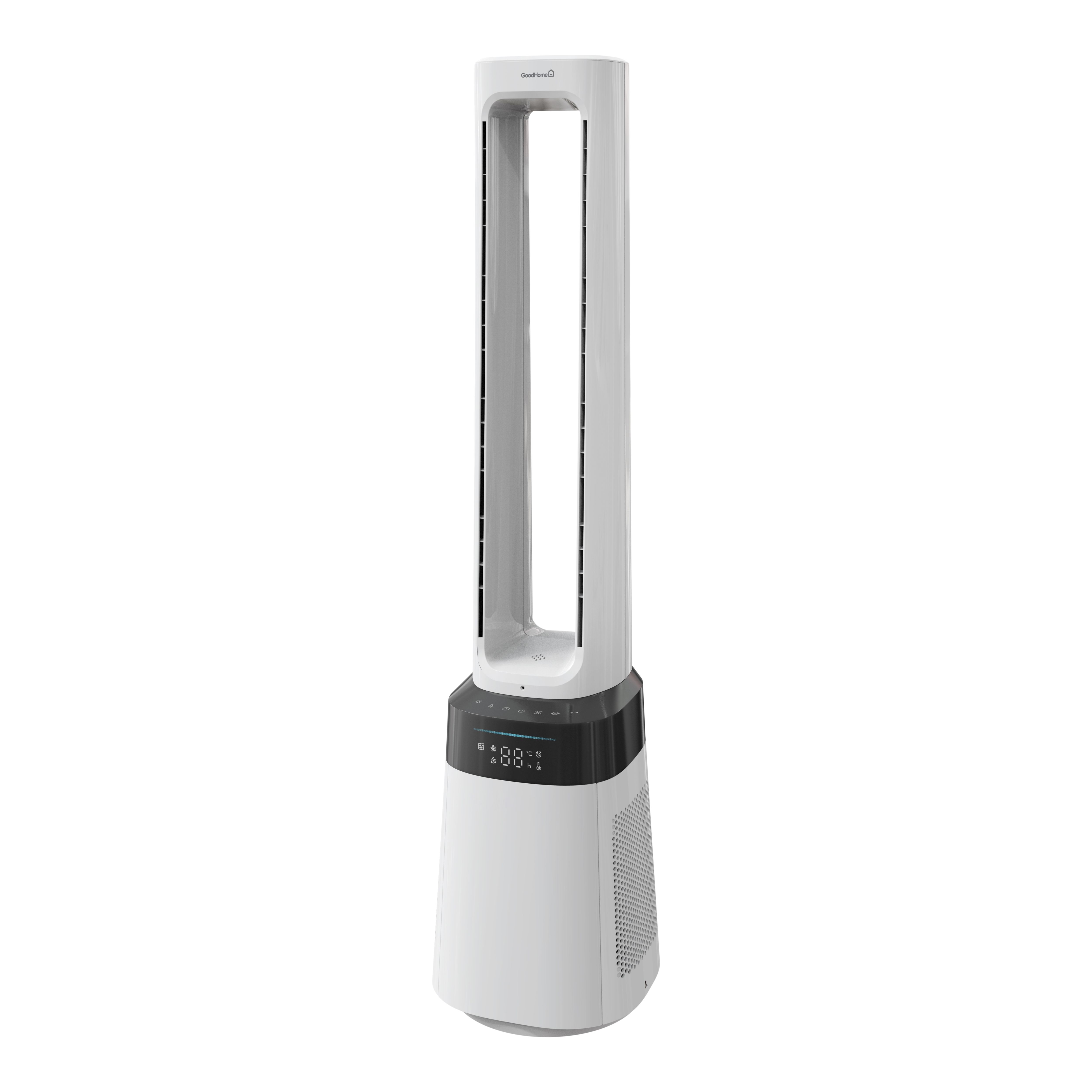 GoodHome White Digital Remote controlled Multifunctional bladeless fan With air purifying - (H)105.6cm (W)25.5cm
