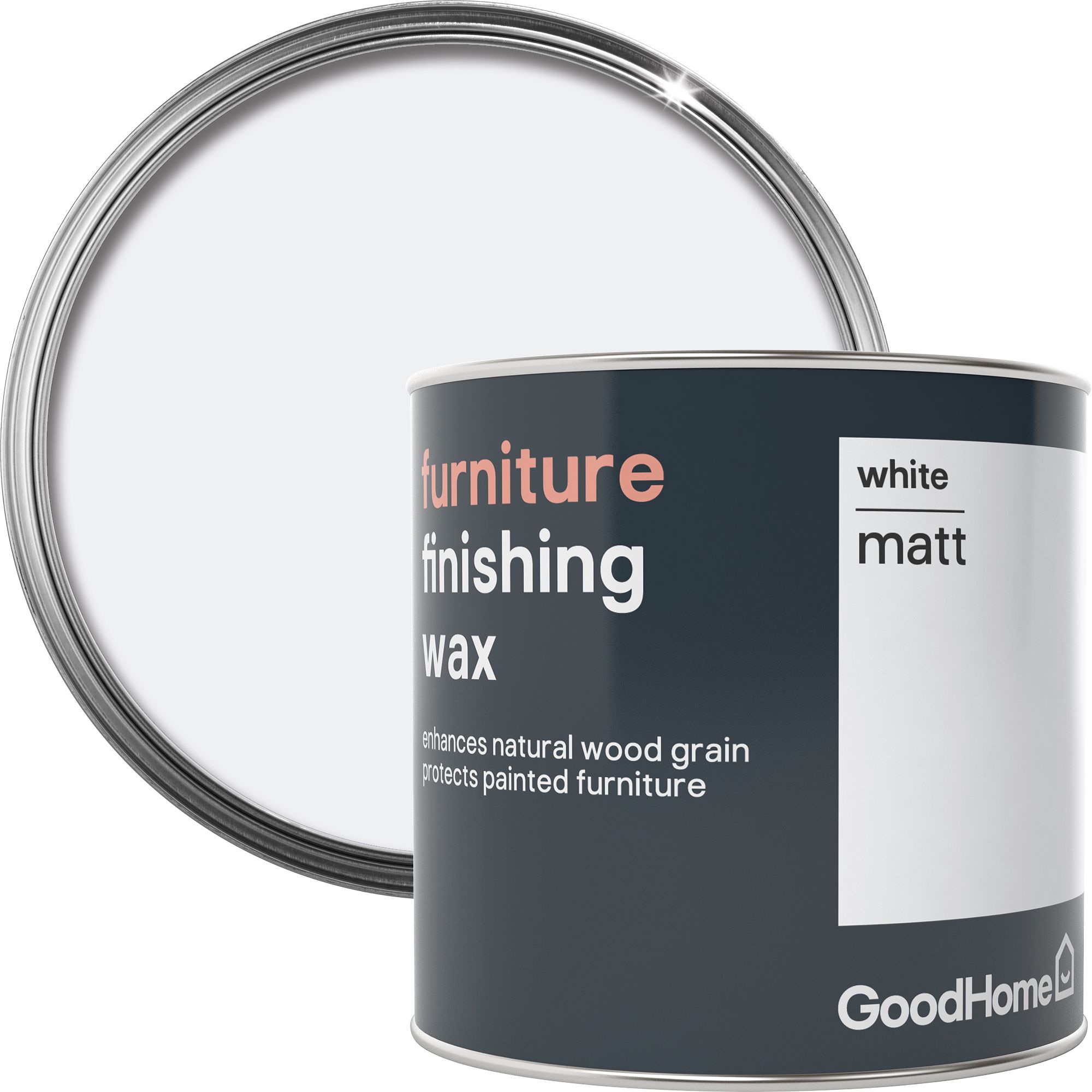 GoodHome White Matt Furniture Wax Finishing wax, 0.5L DIY at B&Q