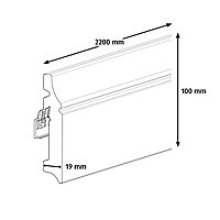 GoodHome White MDF Skirting board (L)2.2m (W)100mm (T)19mm 1.77kg