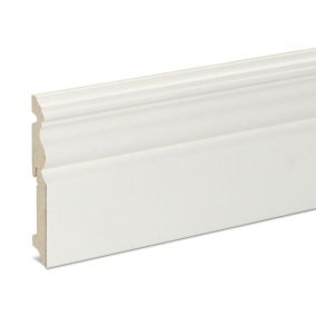 GoodHome White MDF Skirting board (L)2200mm (W)120mm (T)19mm