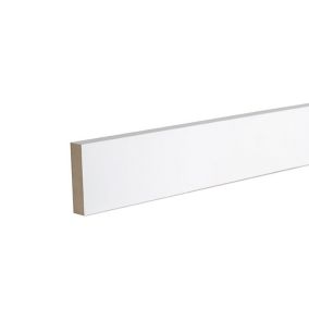 GoodHome White MDF Square Skirting board (L)2.4m (W)69mm (T)18mm, Pack of 4
