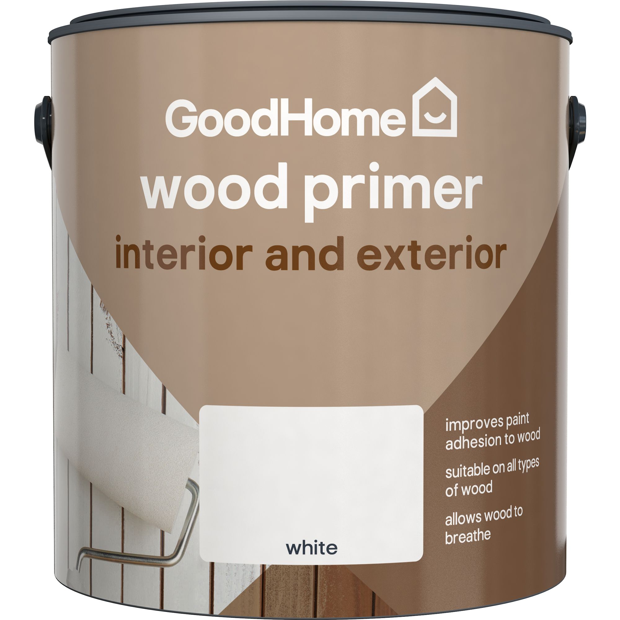 GoodHome White Multi-surface Wood Primer & undercoat, 2.5L