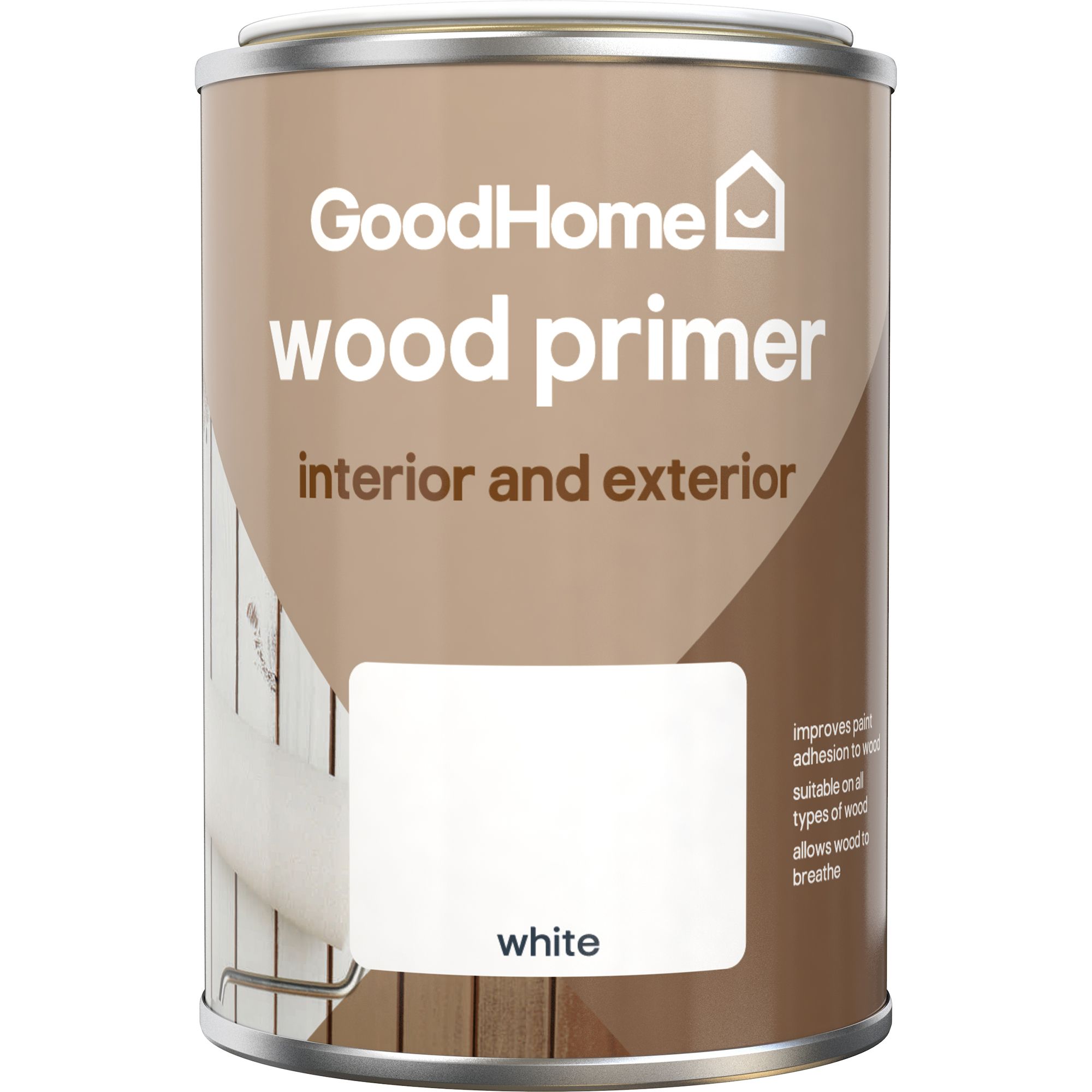 GoodHome White Multi-surface Wood Primer & undercoat, 250ml