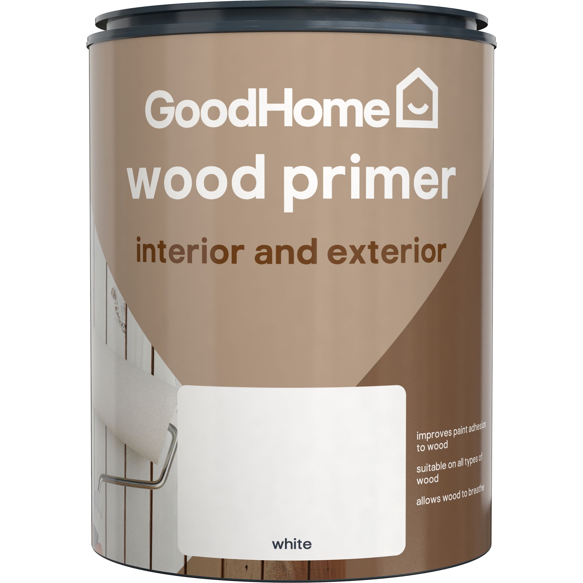 GoodHome White Multi-surface Wood Primer & undercoat, 750ml