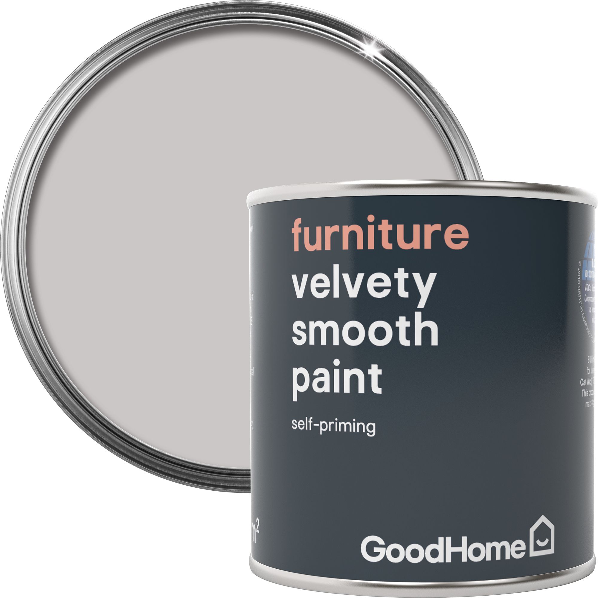 Buy GoodHome White plains Matt Furniture paint, 125ml DIY at B&Q