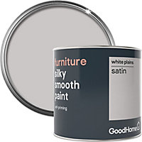 GoodHome White plains Satin Furniture paint, 500ml