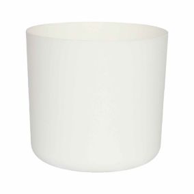 GoodHome White Plastic Circular Plant pot (Dia) 13.5cm, (H)12cm, 1.59L