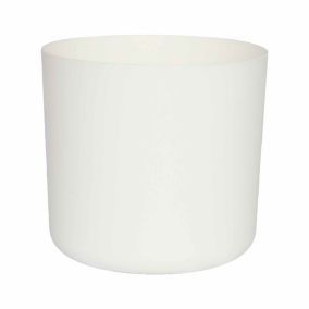 GoodHome White Plastic Circular Plant pot (Dia)13.5cm