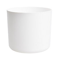 GoodHome White Plastic Circular Plant pot (Dia)20.7cm