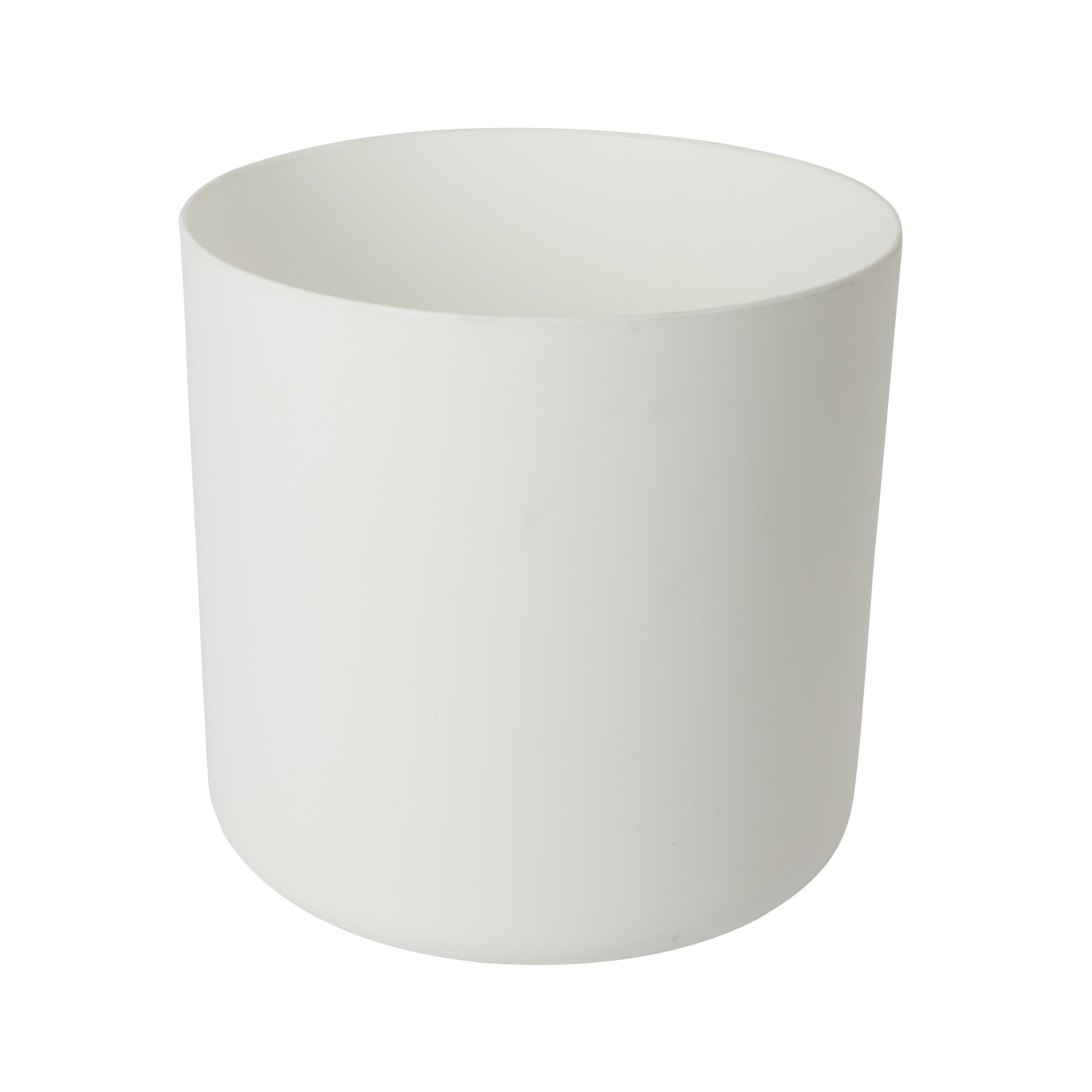 GoodHome White Plastic Cylindrical Plant pot (Dia) 30.5cm, (H)29cm, 21.2L