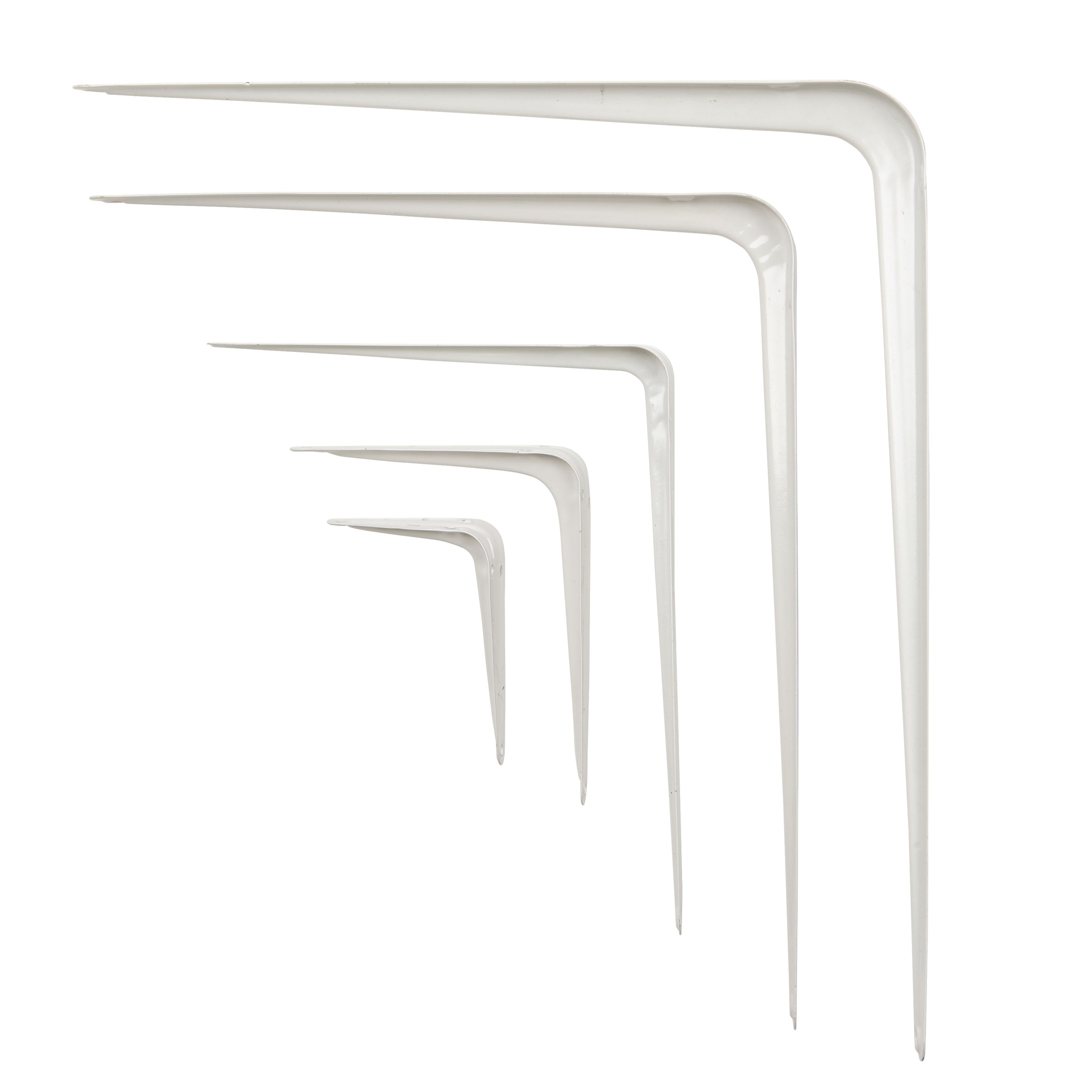GoodHome White Steel Shelving bracket (H)150mm (D)125mm