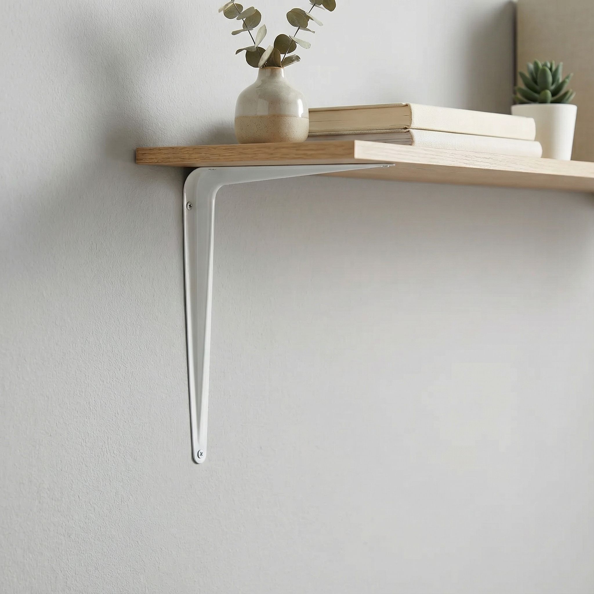 GoodHome White Steel Shelving bracket (H)150mm (D)125mm