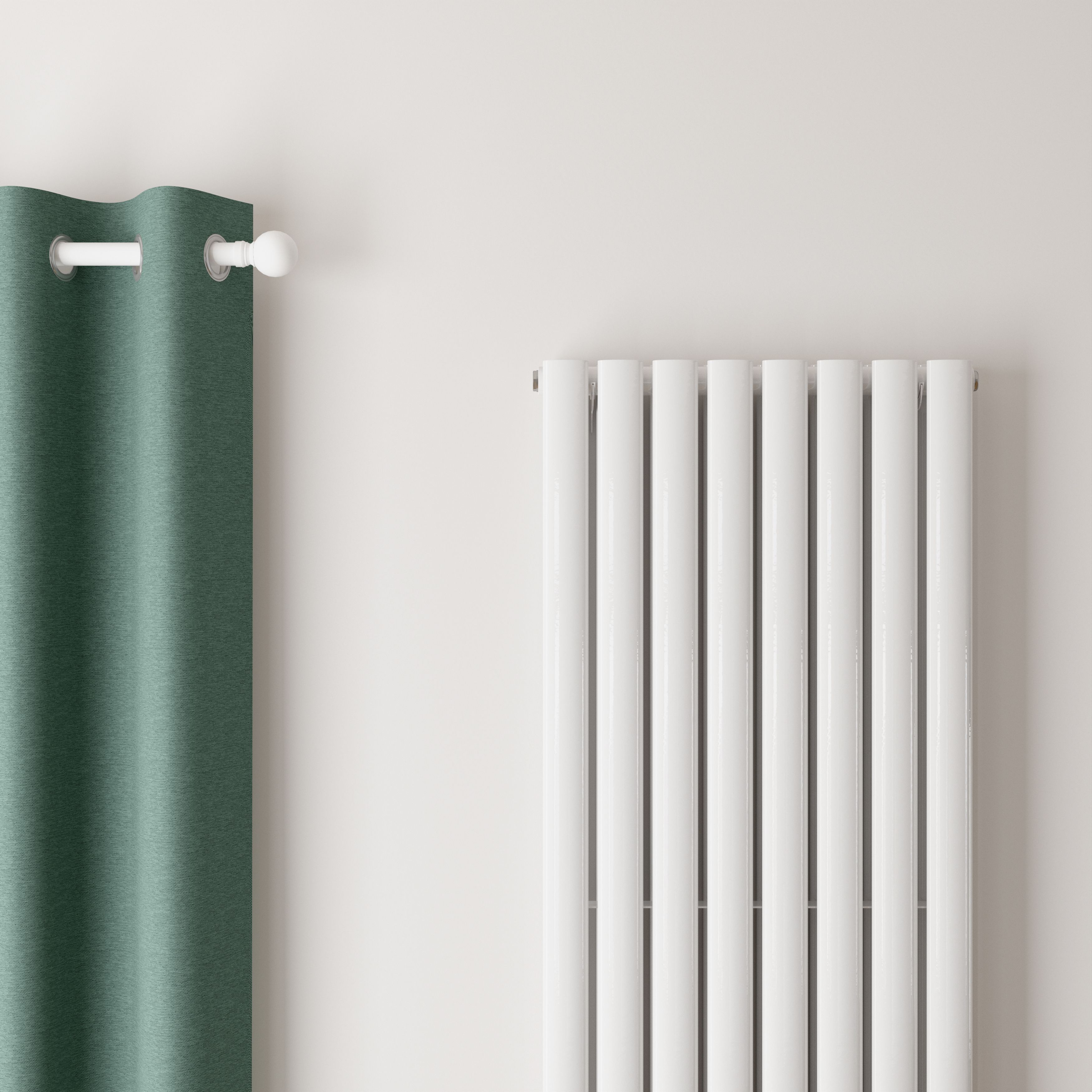 GoodHome Wickham White Thermodynamic Vertical Designer 3339BTU Radiator, (W)480mm x (H)1800mm