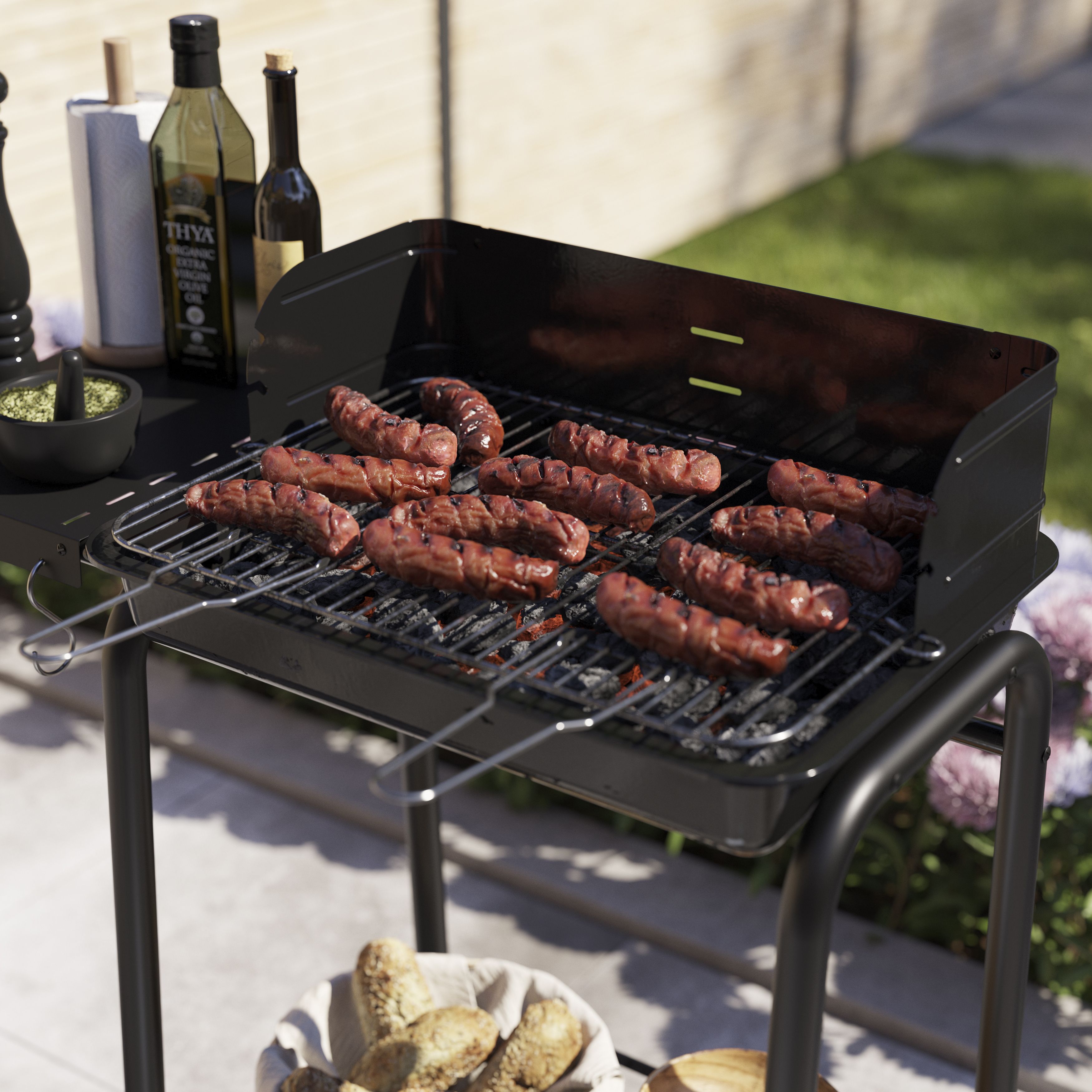 GoodHome Willacy Black Charcoal BBQ - 6