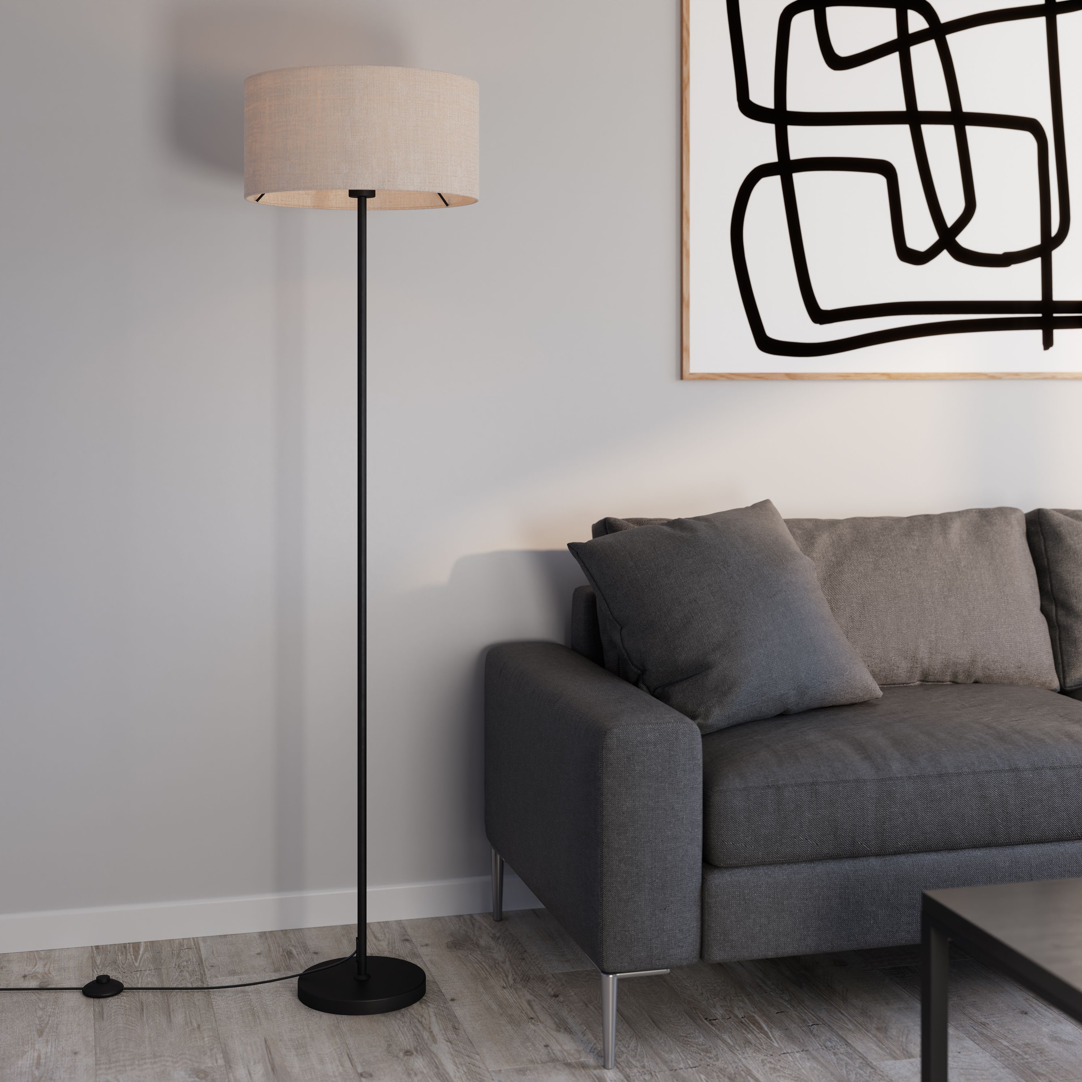 Jess 1 Light Floor Lamp Base Black - OL93773BK