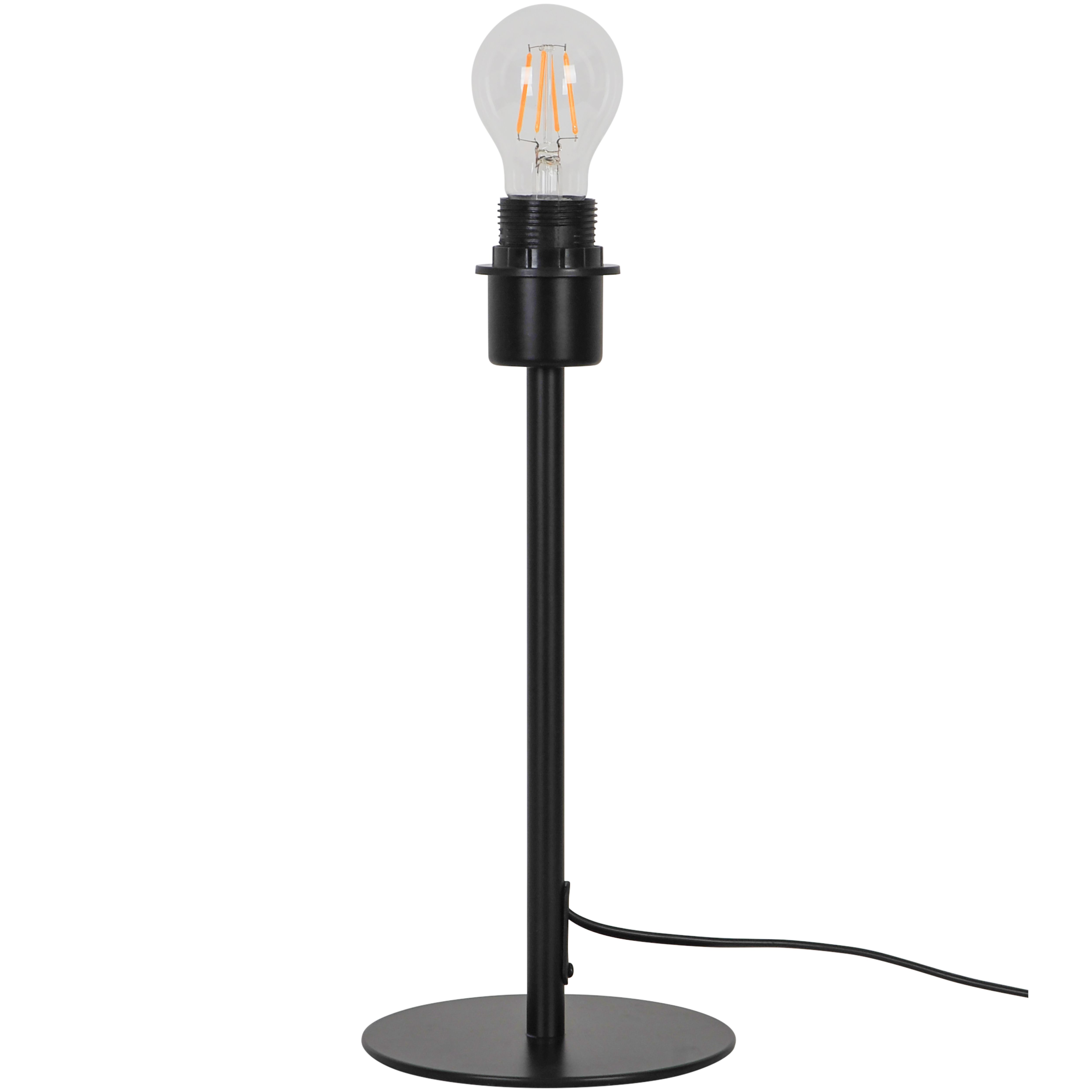 GoodHome Willet Round Matt Black Table lamp base