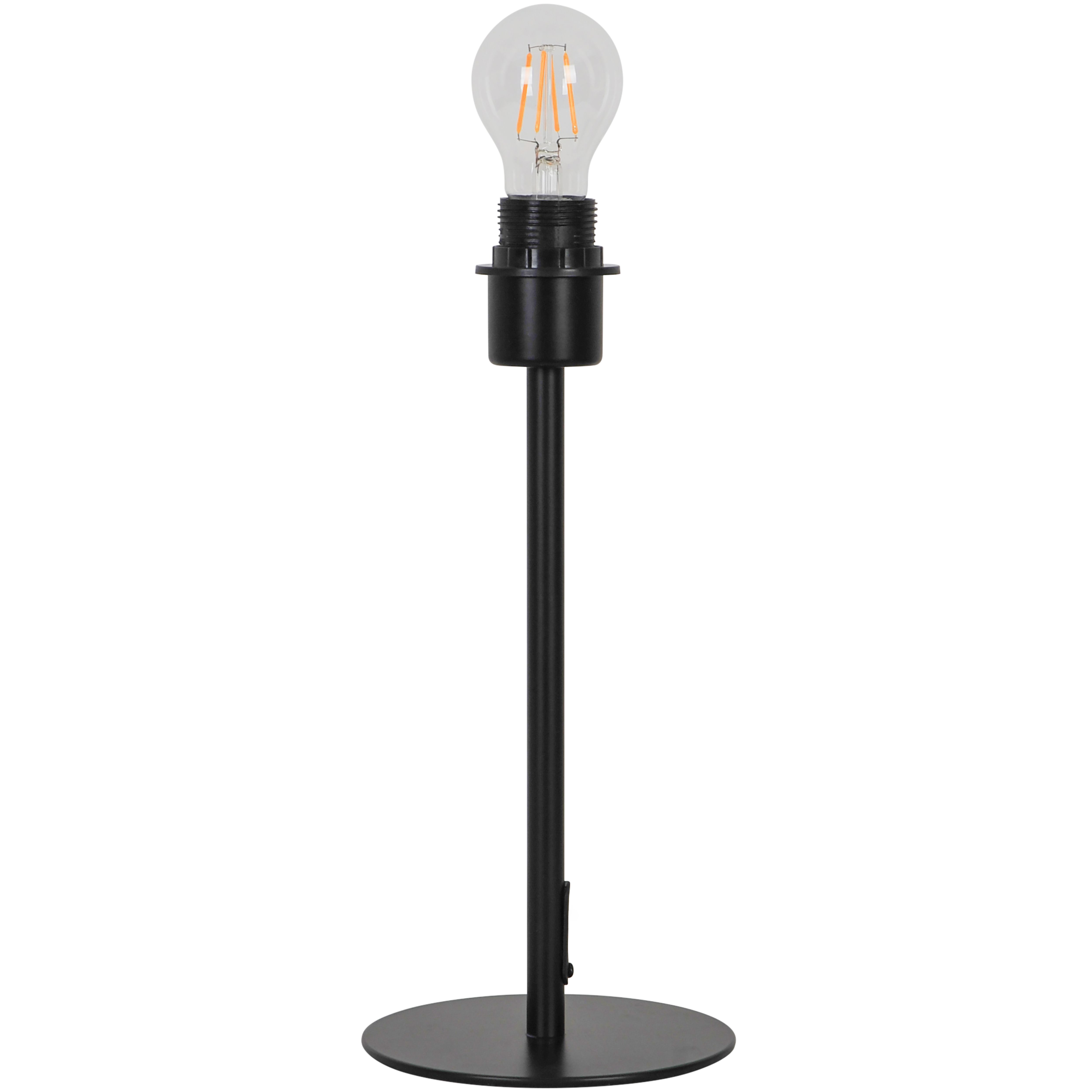 GoodHome Willet Round Matt Black Table lamp base