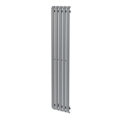 GoodHome Wilsona CH1800380SG Grey Hydronic Vertical Designer 2545BTU Radiator, (W)380mm x (H)1800mm