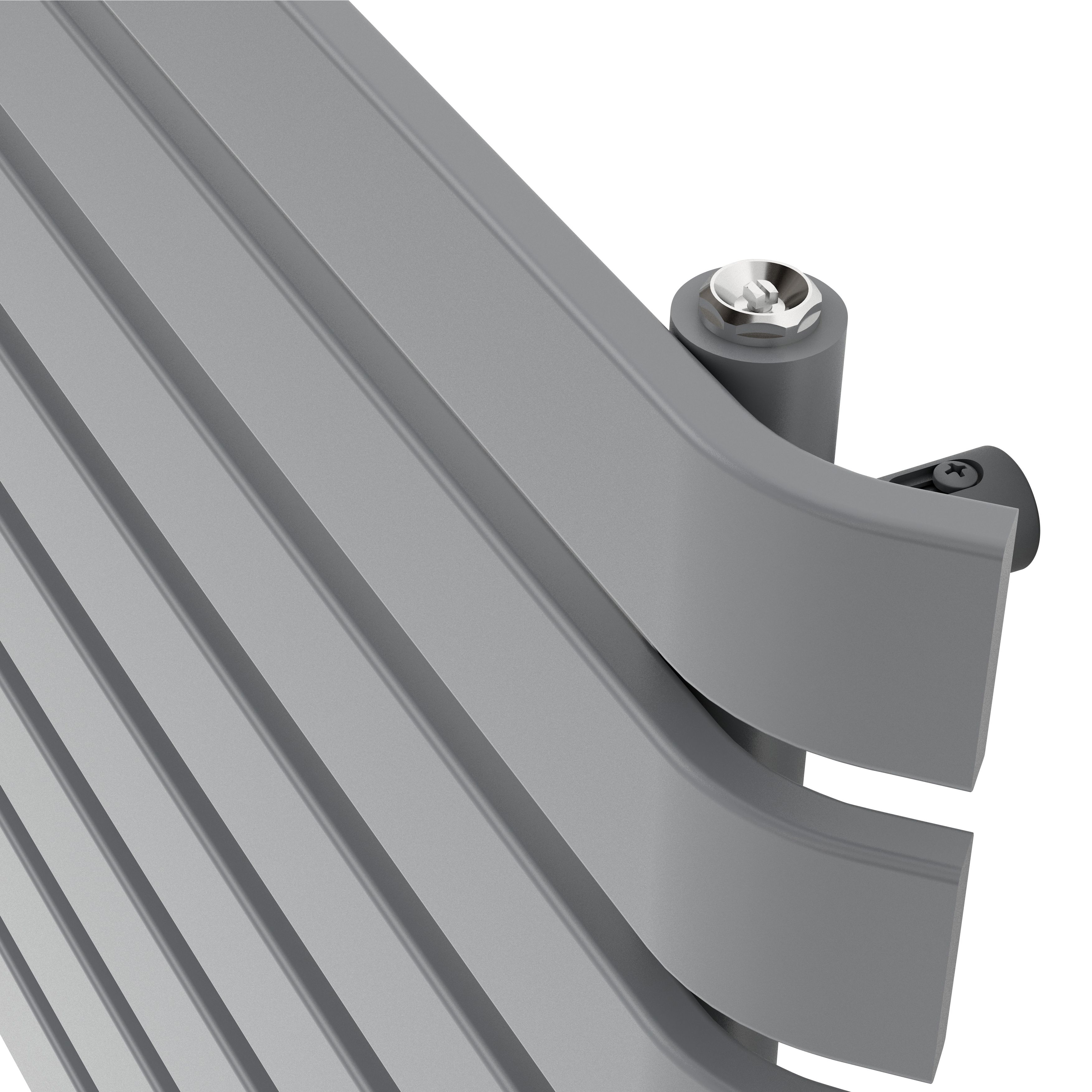 GoodHome Wilsona CH6201200SG Single Grey Horizontal Designer 2477BTU Radiator, (W)1200mm x (H)620mm