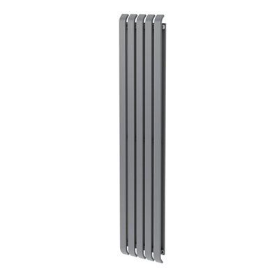 GoodHome Wilsona Double Grey Vertical Designer Radiator, (W)380mm x (H)1800mm