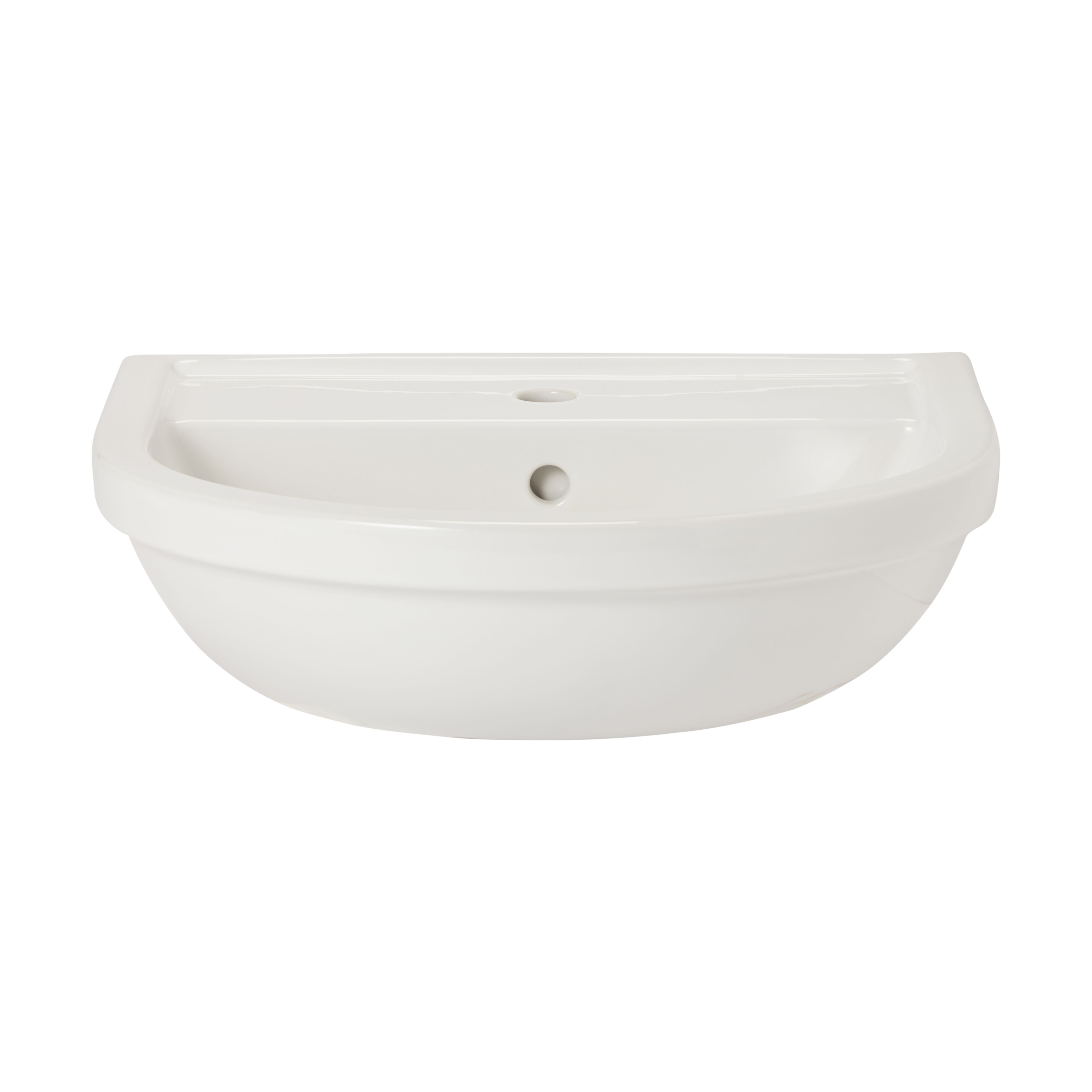 GoodHome Winam Gloss White Oval Full pedestal Basin (H)82cm (W)54.5cm - 3