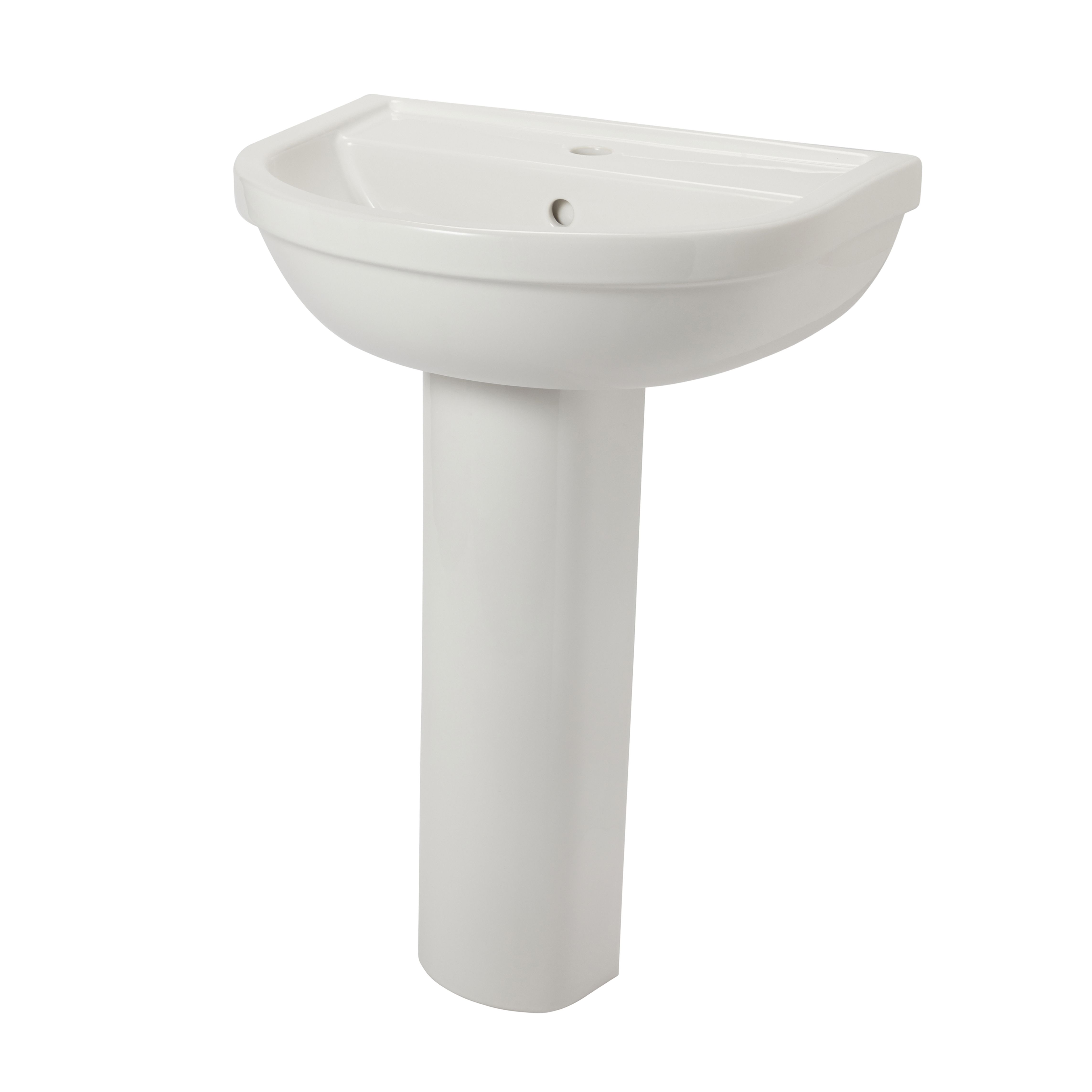 GoodHome Winam White Close-coupled Floor-mounted Toilet & full pedestal basin (W)375mm (H)750mm - 3