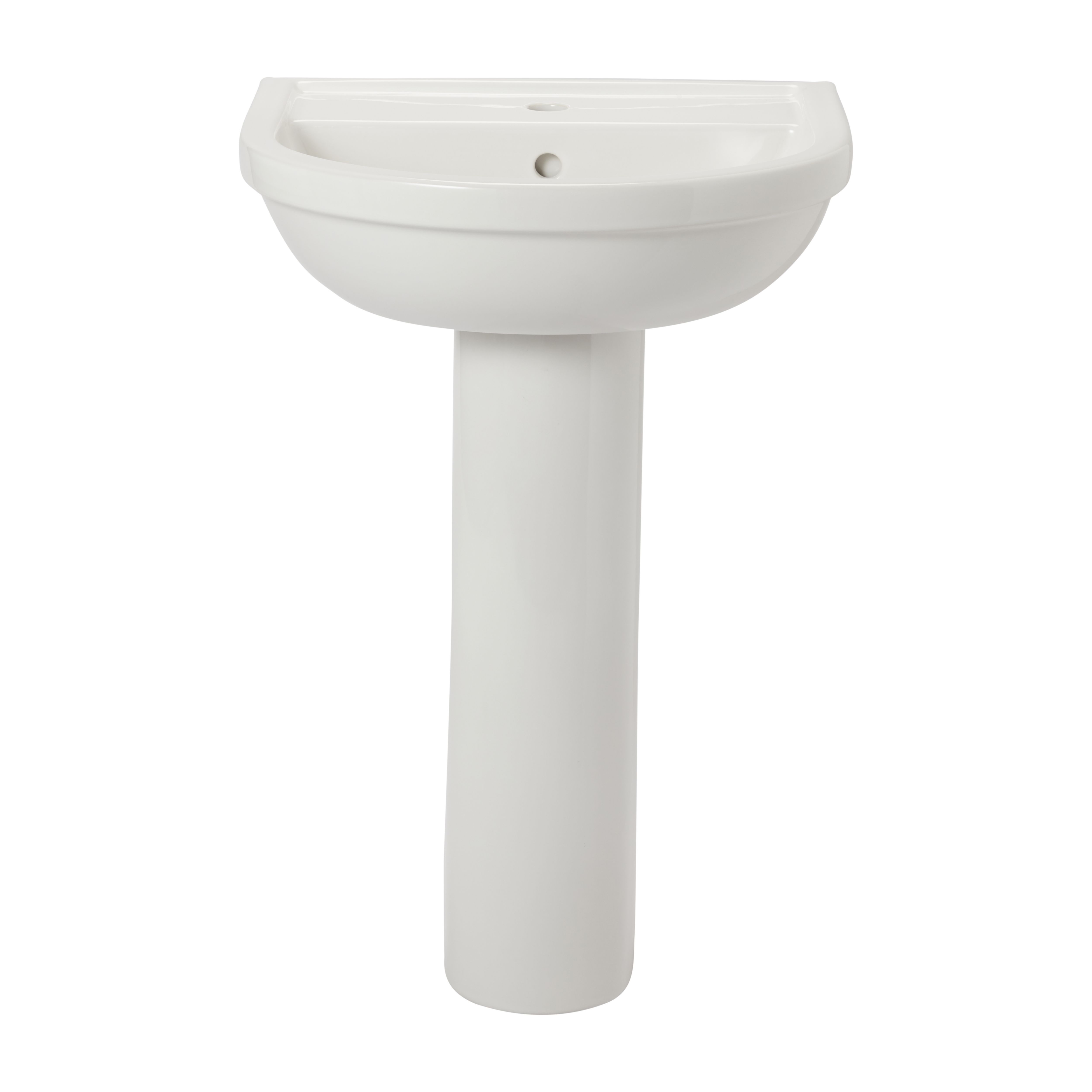 GoodHome Winam White Close-coupled Floor-mounted Toilet & full pedestal basin