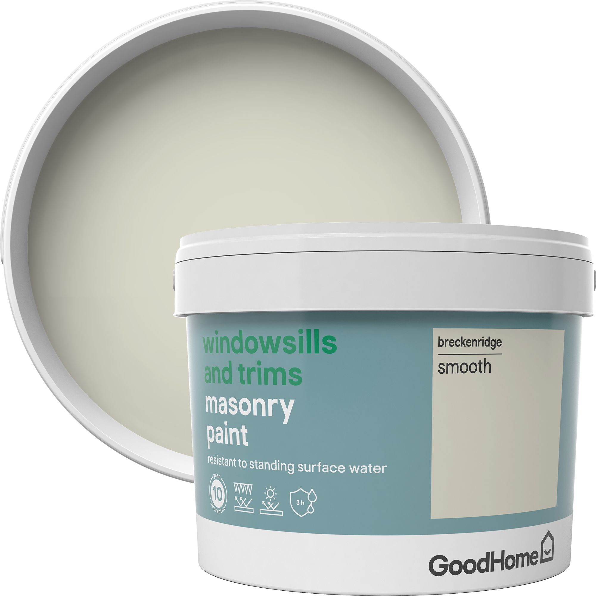 GoodHome Windowsills & trims Breckenridge Smooth Matt Grey Masonry paint, 2.5L