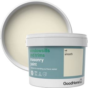 GoodHome Windowsills & trims Vail Smooth Matt Cream Masonry paint, 2.5L