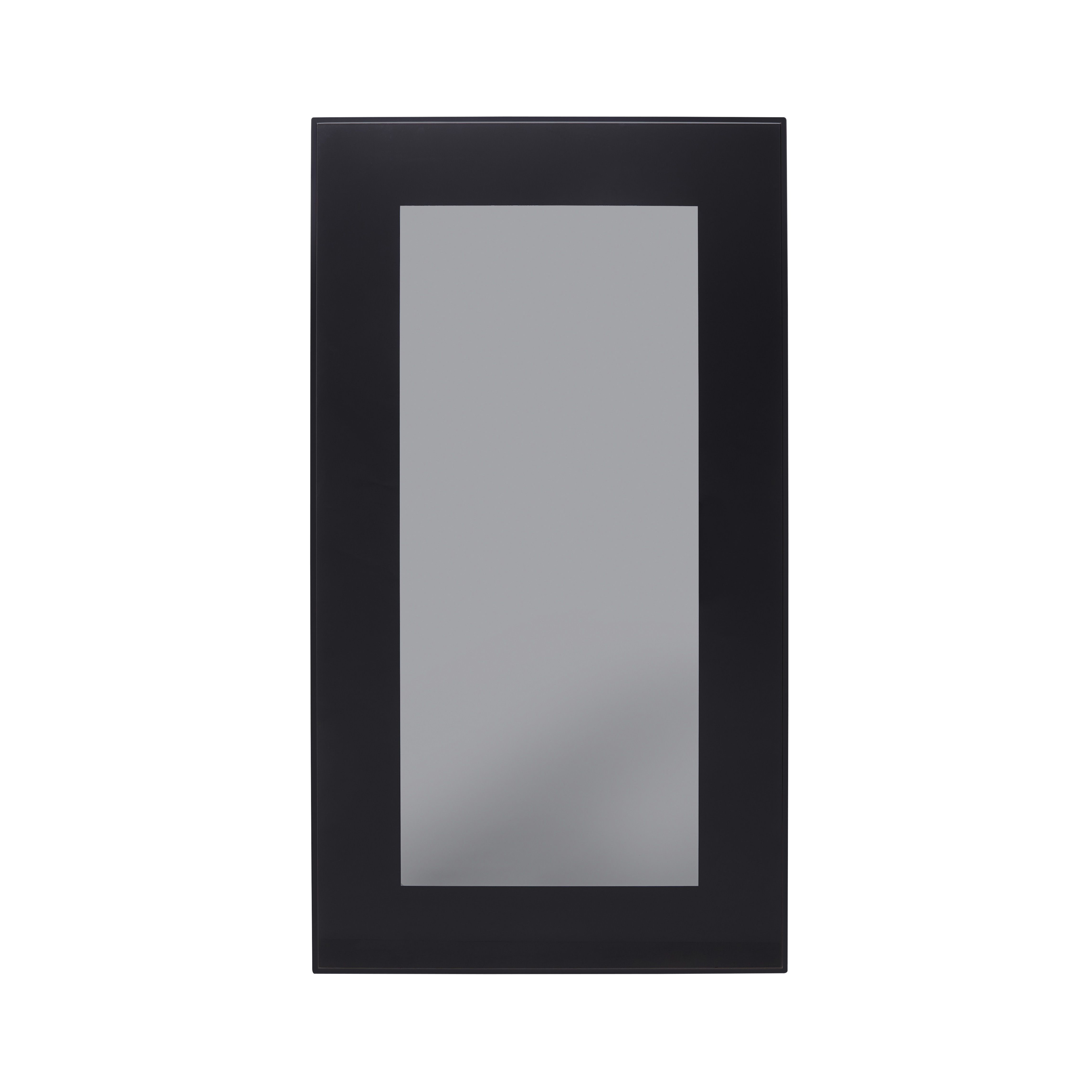 GoodHome Winterana Black Glazed Cabinet door (W)400mm (H)715mm (T)20mm