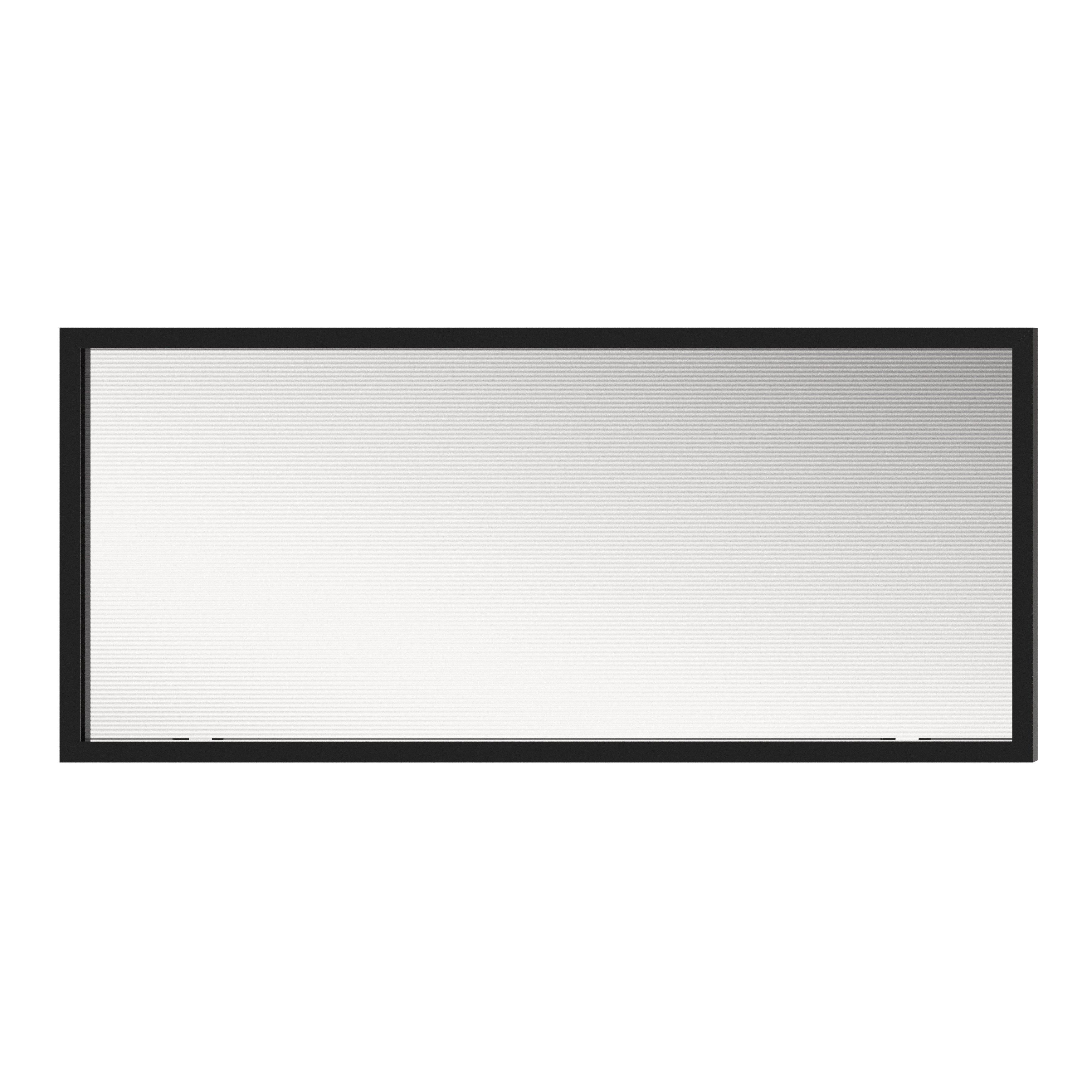 GoodHome Winterana Matt black Glazed Bridging Cabinet door (W)600mm (H)356mm (T)20mm