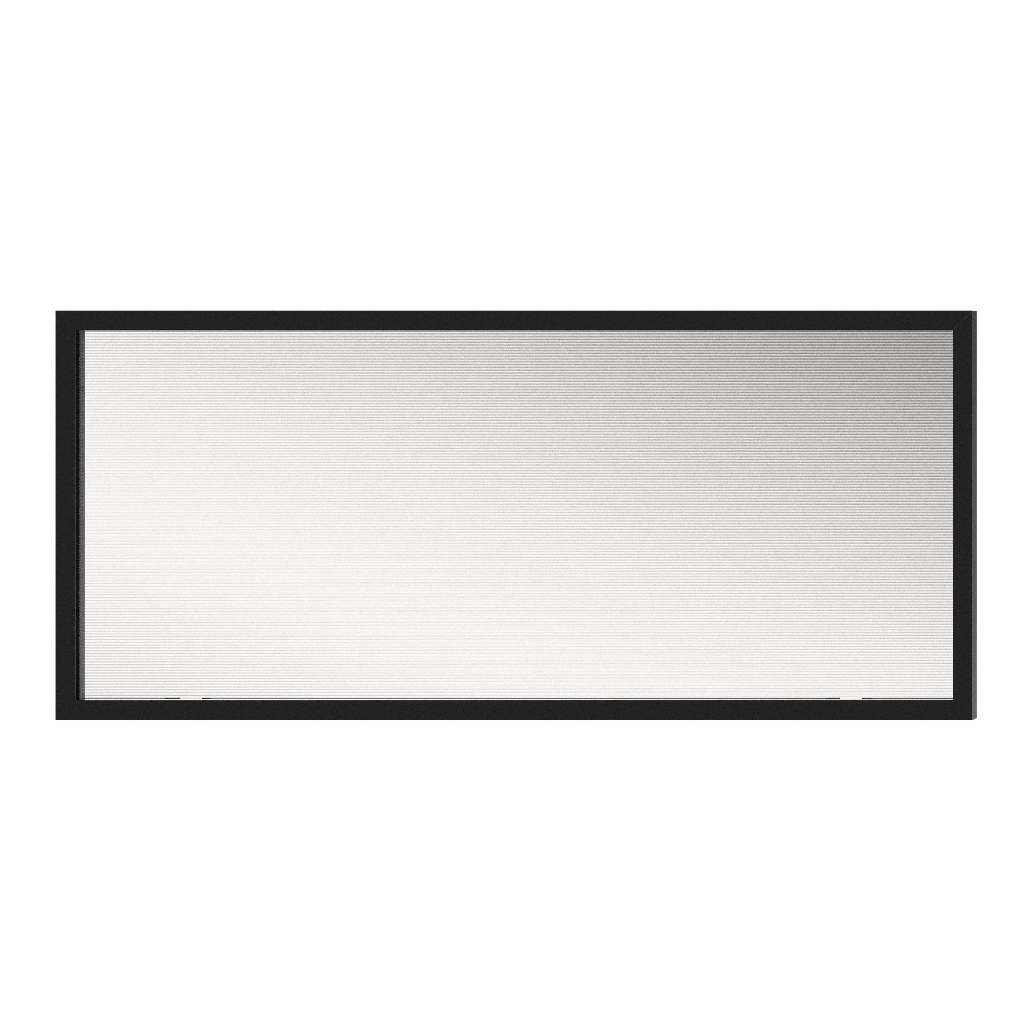 GoodHome Winterana Matt black Glazed Bridging Cabinet door (W)800mm (H)356mm (T)20mm
