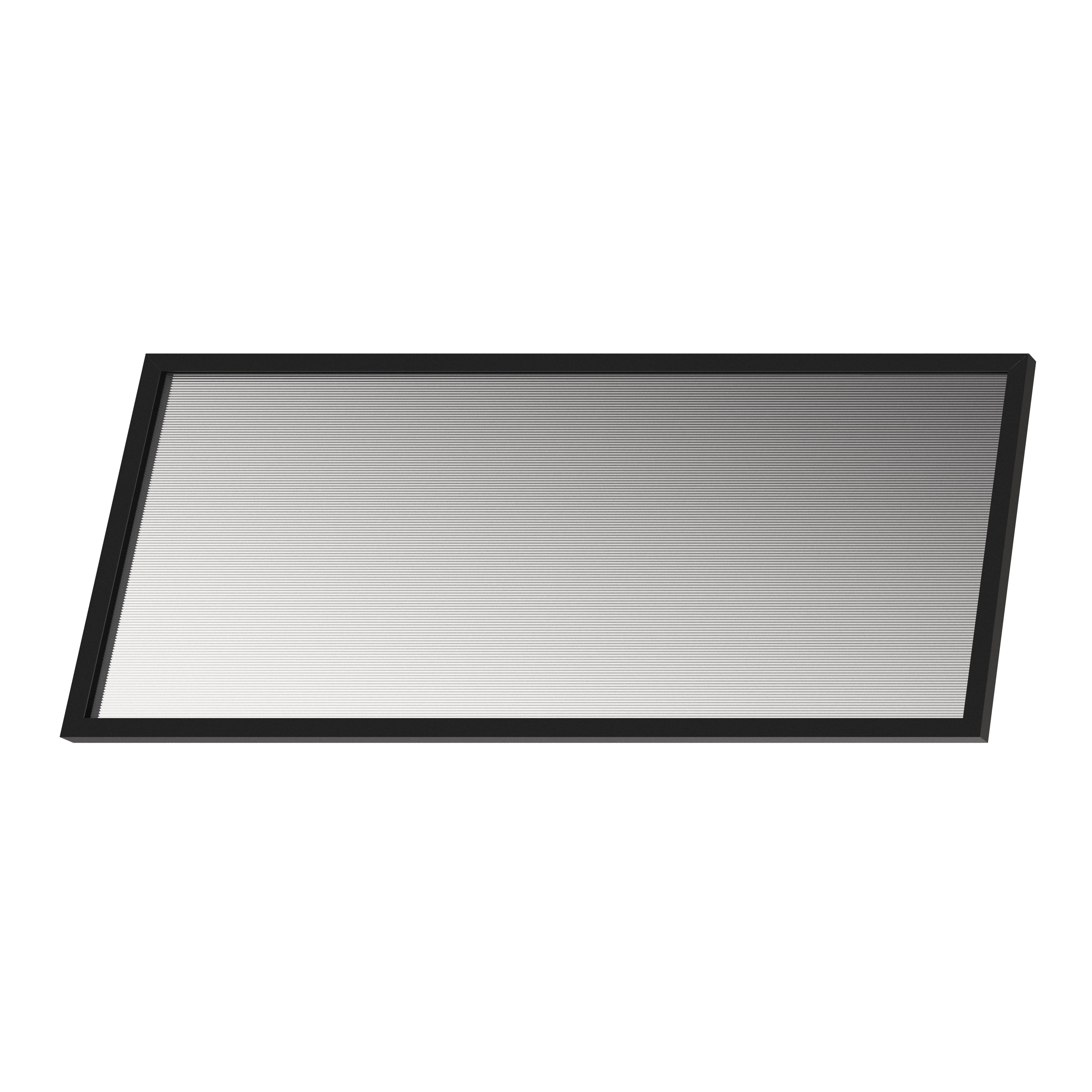 GoodHome Winterana Matt black Glazed Bridging Cabinet door (W)800mm (H)356mm (T)20mm