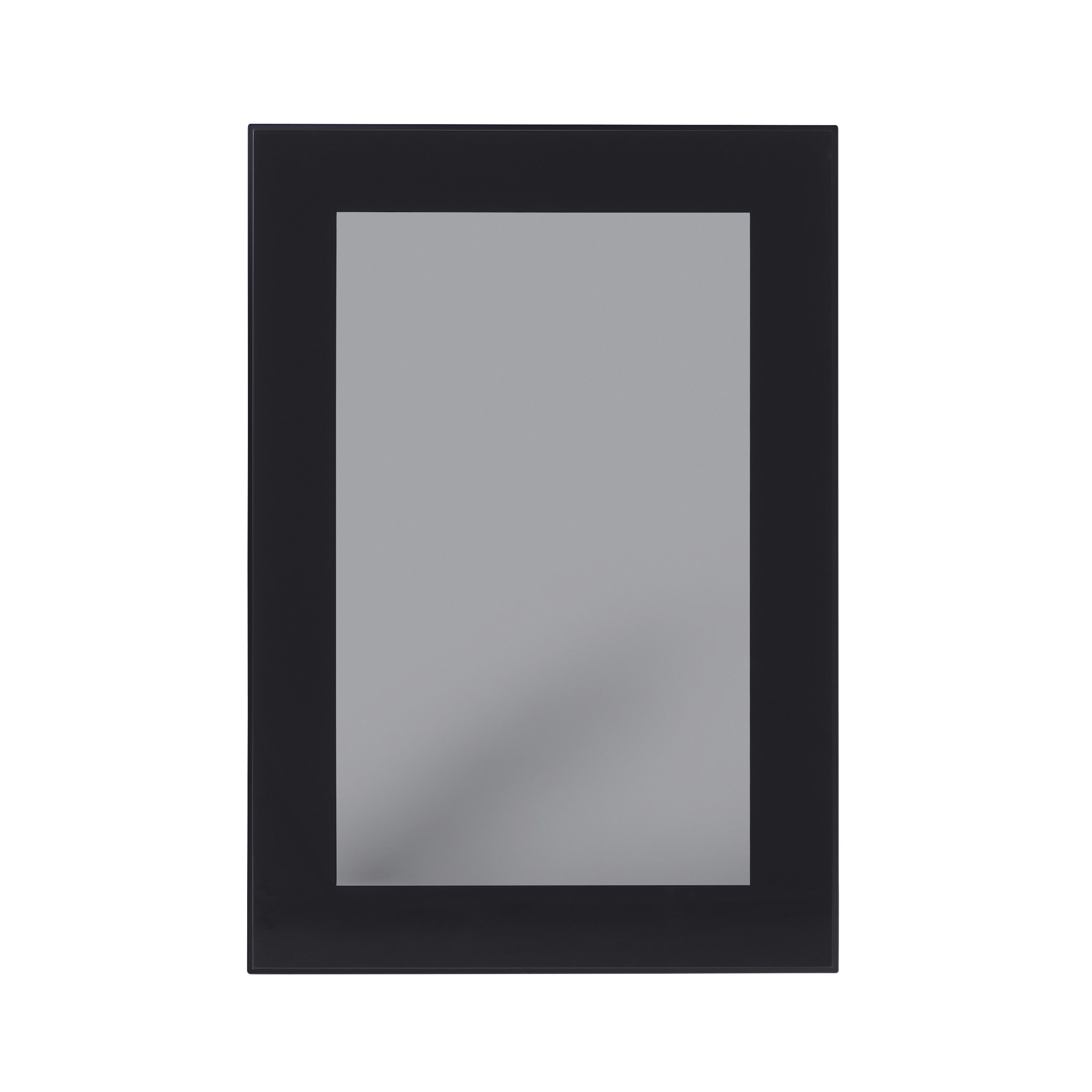 GoodHome Winterana Matt black Glazed Cabinet door (W)500mm (H)715mm (T)20mm