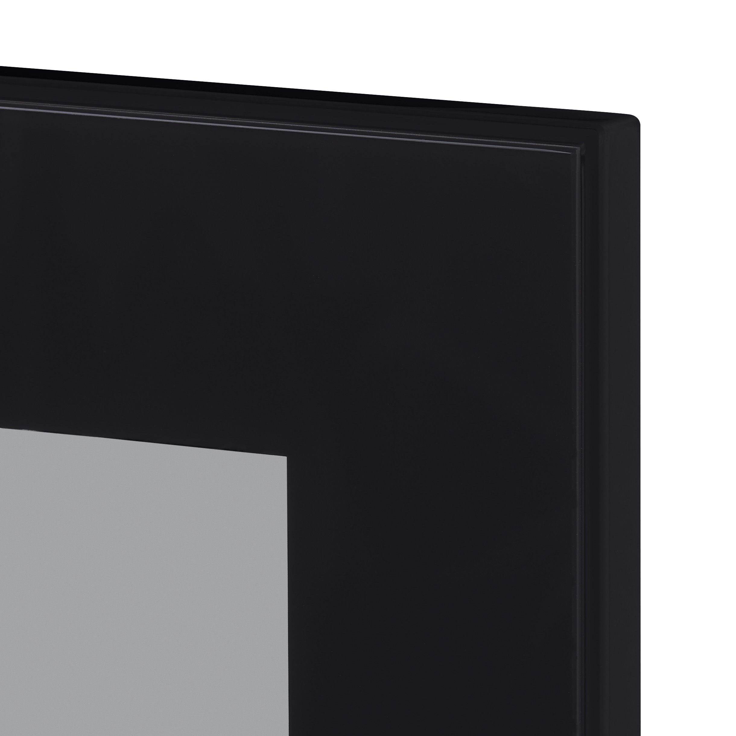 GoodHome Winterana Matt black Glazed Cabinet door (W)500mm (H)715mm (T)20mm