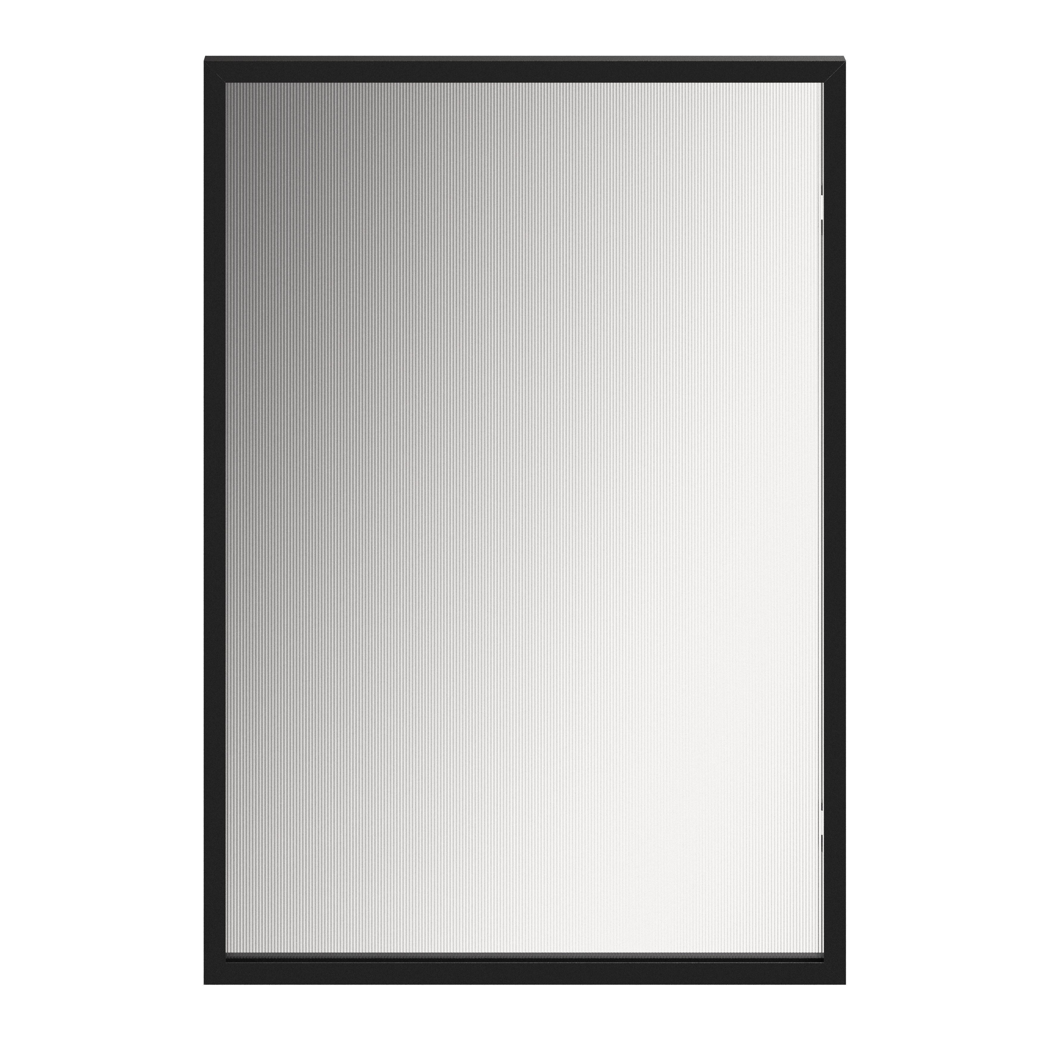 GoodHome Winterana Matt black Glazed Standard Cabinet door (W)500mm (H)715mm (T)20mm
