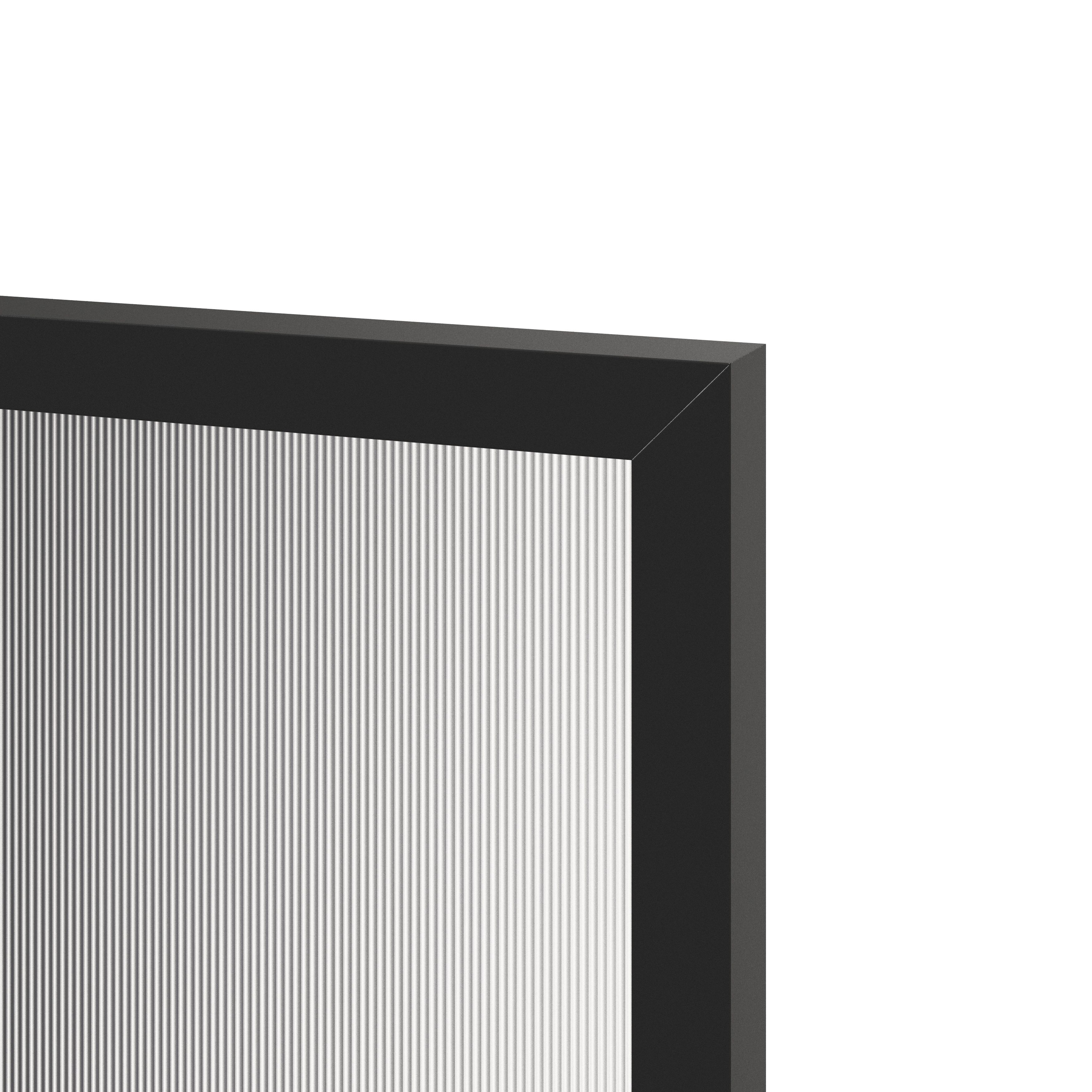 GoodHome Winterana Matt black Glazed Tall Cabinet door (W)500mm (H)895mm (T)20mm