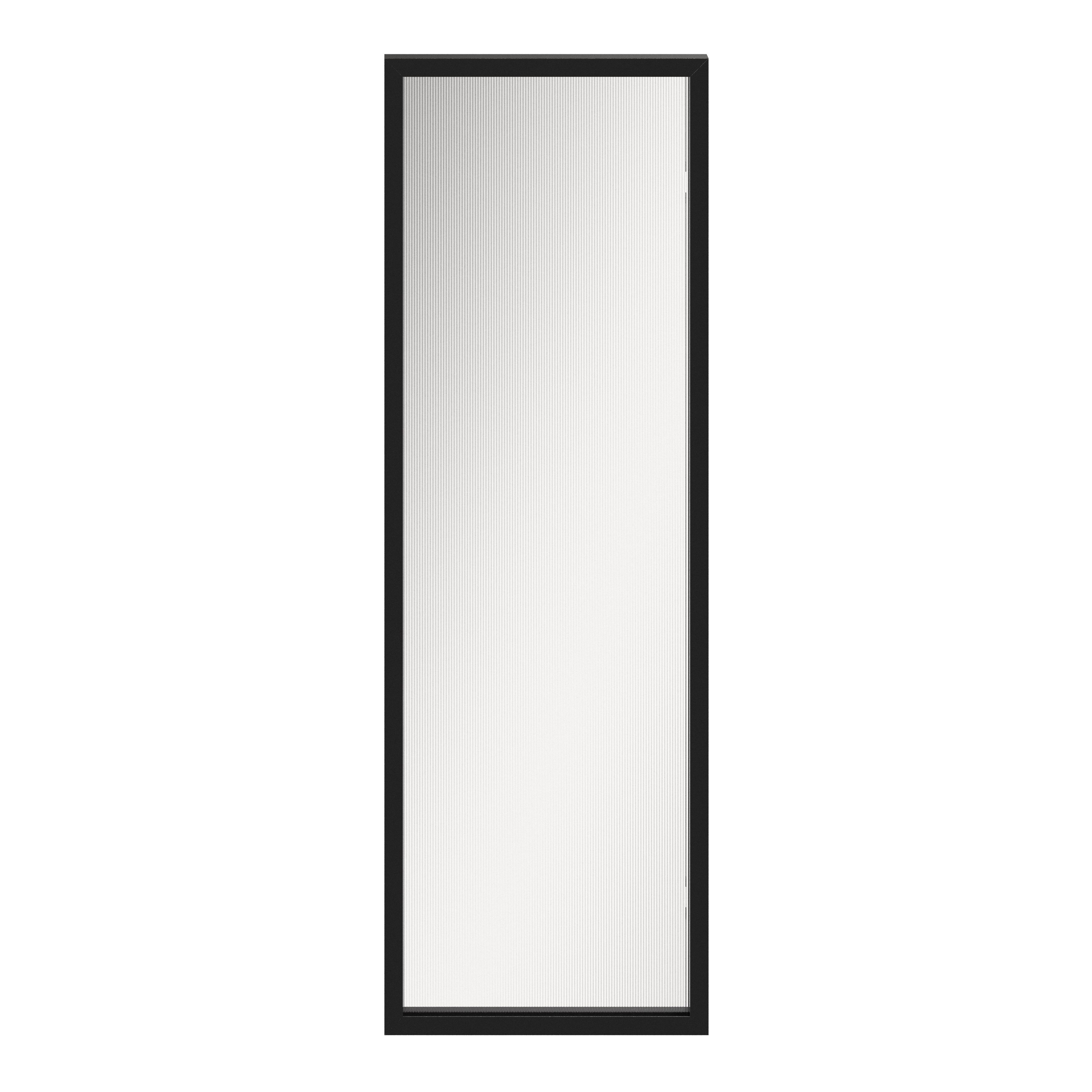 GoodHome Winterana Matt black Glazed Tall wall Cabinet door (W)300mm (H)895mm (T)20mm