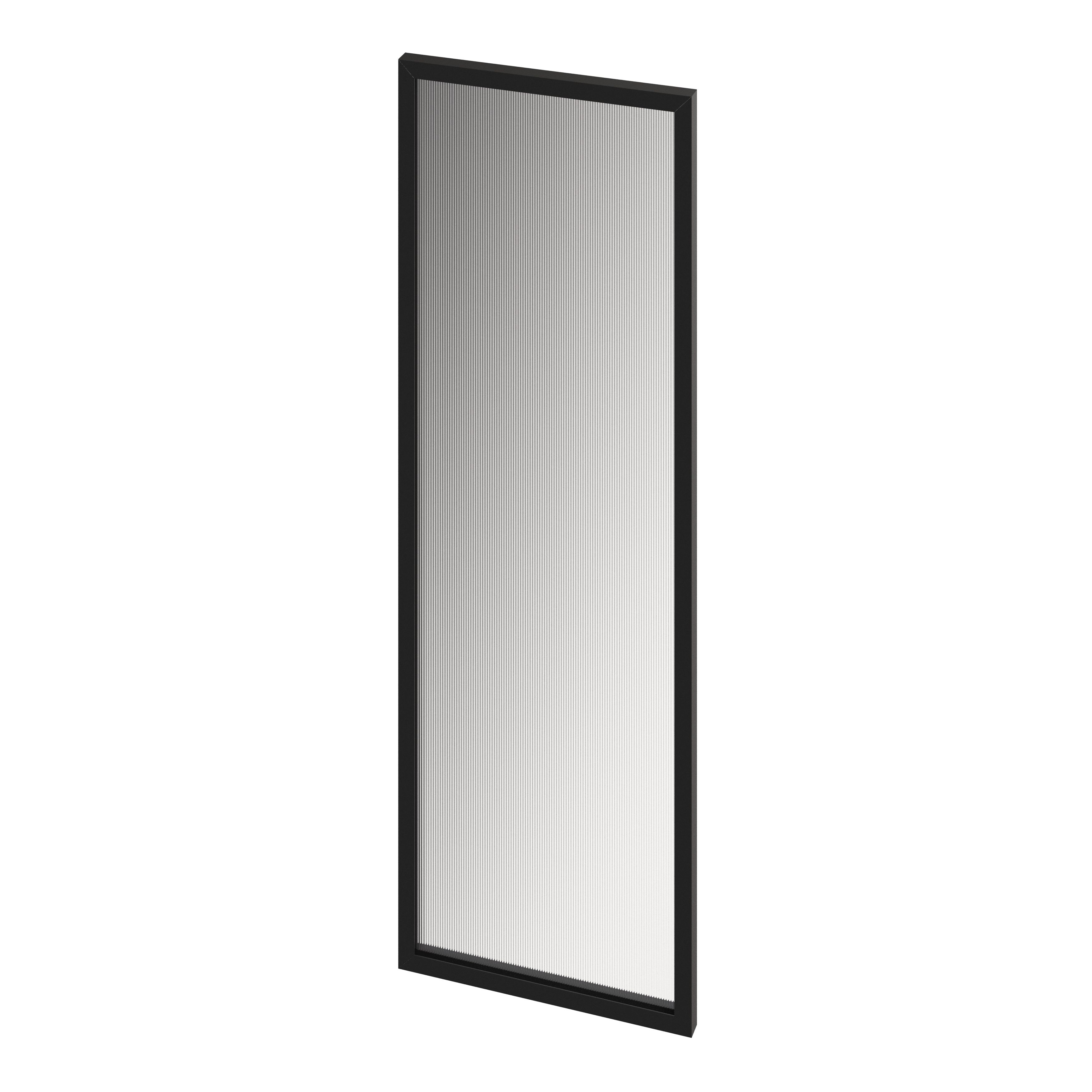 GoodHome Winterana Matt black Glazed Tall wall Cabinet door (W)300mm (H)895mm (T)20mm