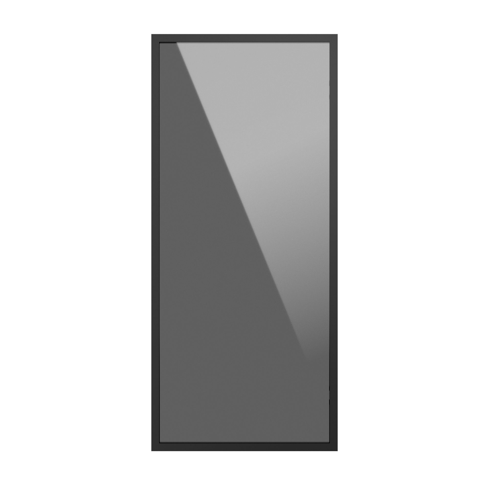 GoodHome Winterana Matt black Glazed Tall wall Cabinet door (W)300mm (H)895mm (T)20mm
