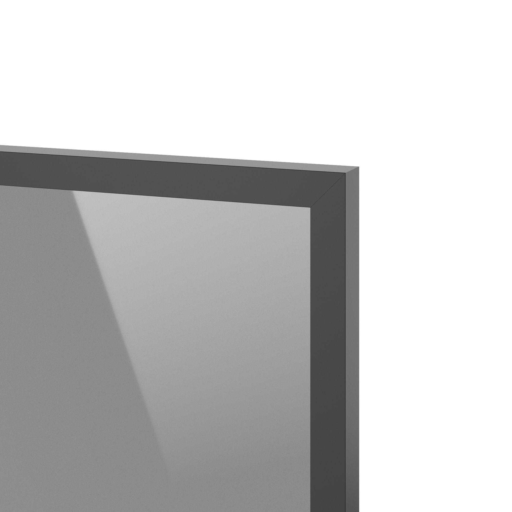 GoodHome Winterana Matt black Glazed Tall wall Cabinet door (W)300mm (H)895mm (T)20mm