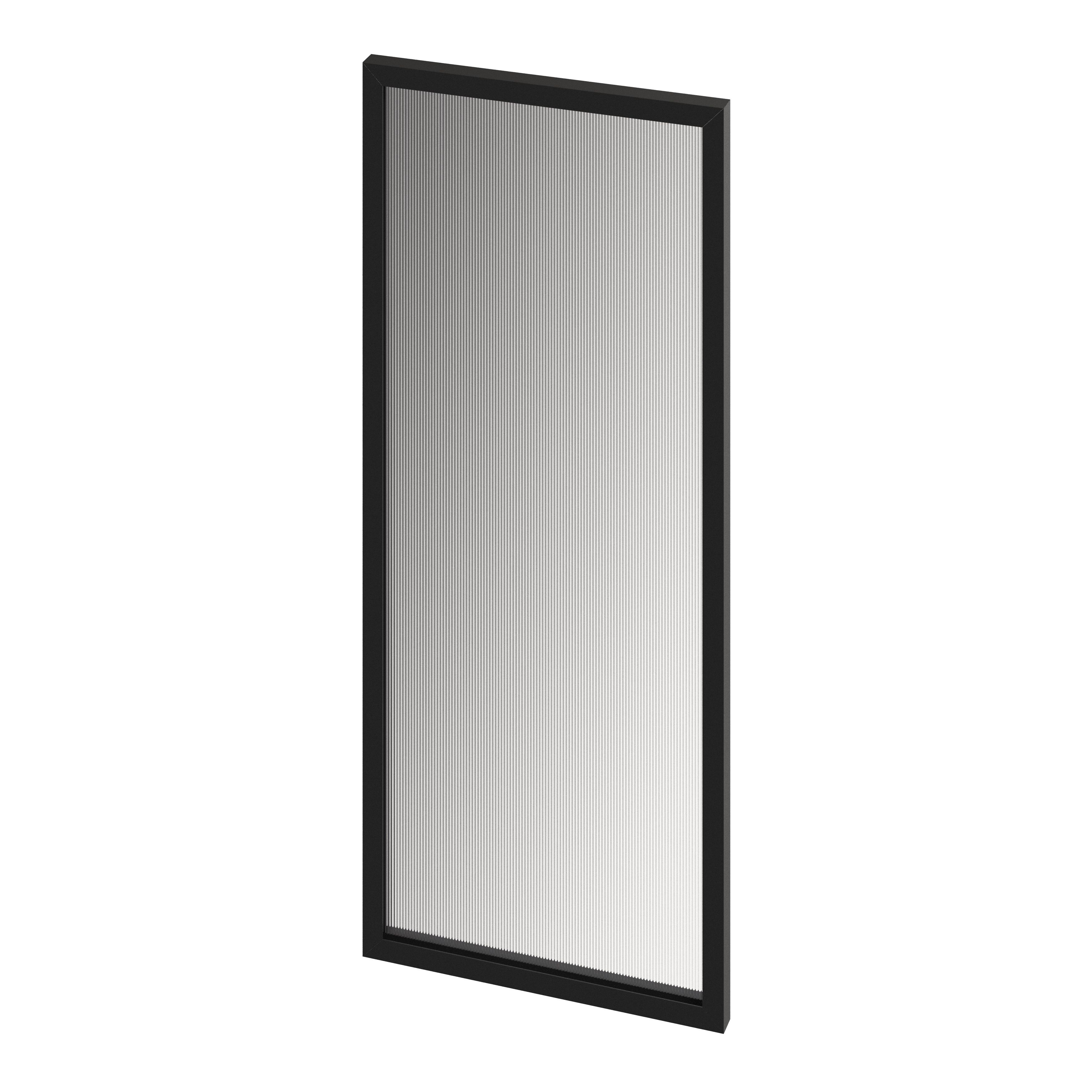 GoodHome Winterana Matt black Glazed Wall Cabinet door (W)300mm (H)715mm (T)20mm