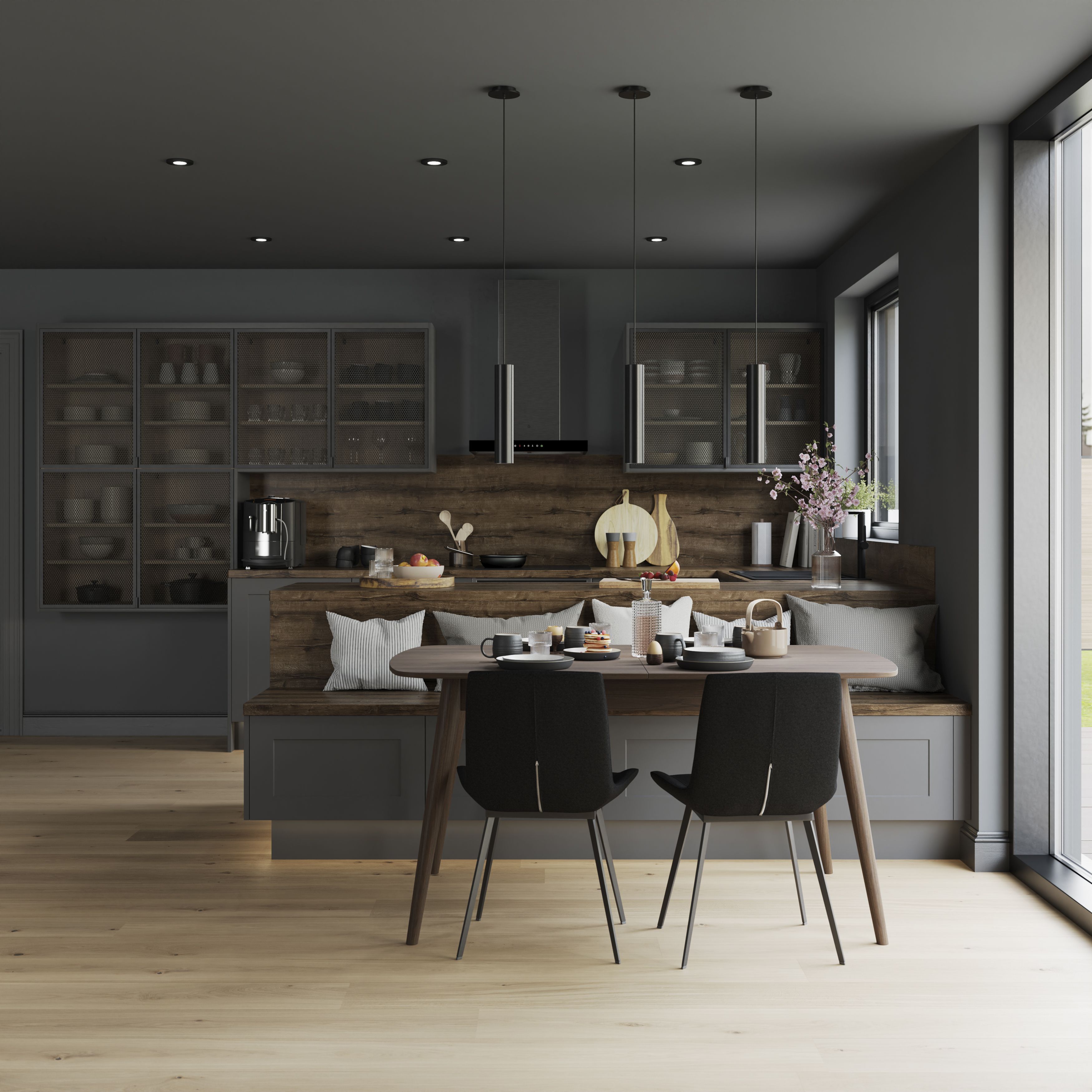 GoodHome Winterana Matt black Standard Cabinet door (W)500mm (H)715mm (T)20mm