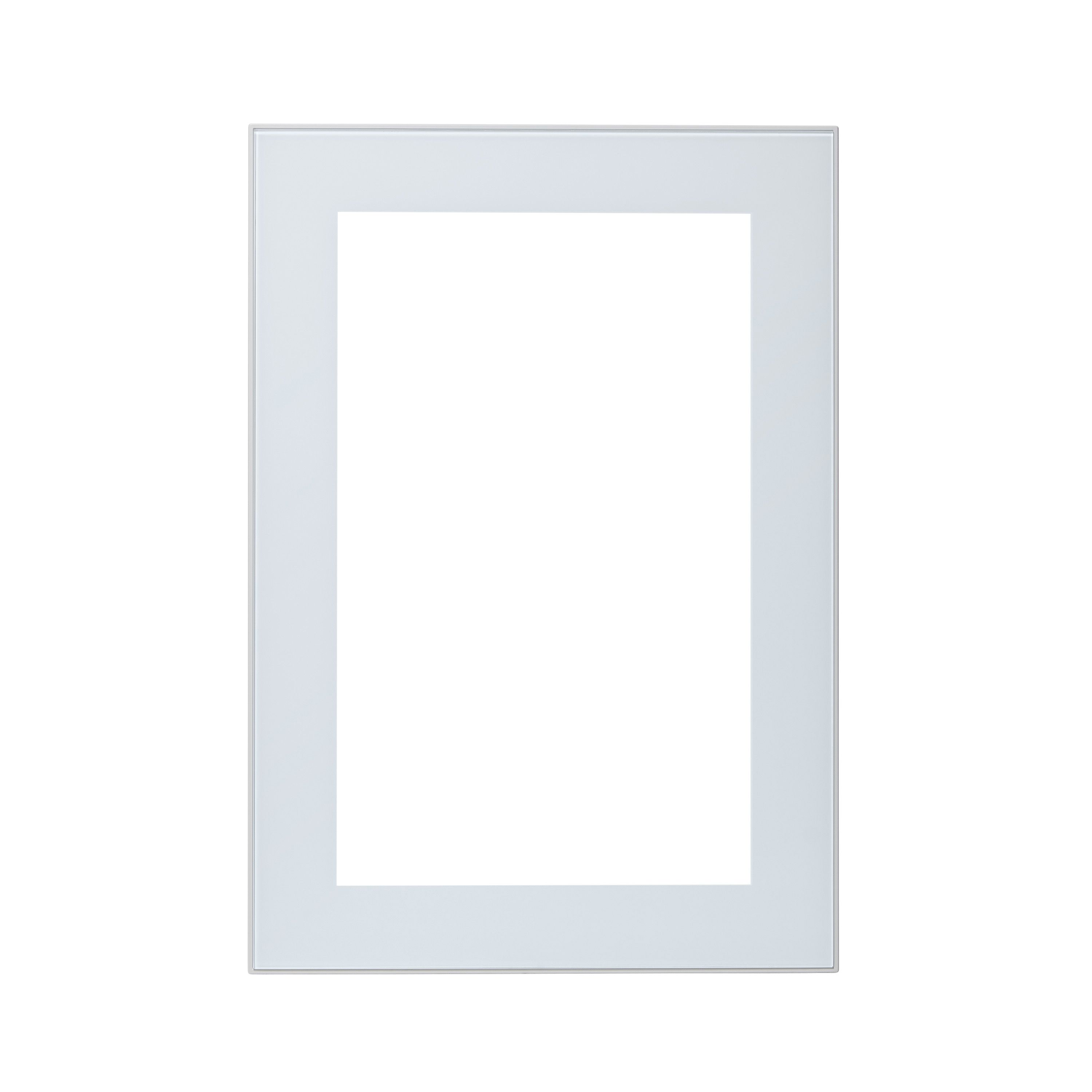 GoodHome Winterana Matt white Glazed Cabinet door (W)500mm (H)715mm (T)20mm