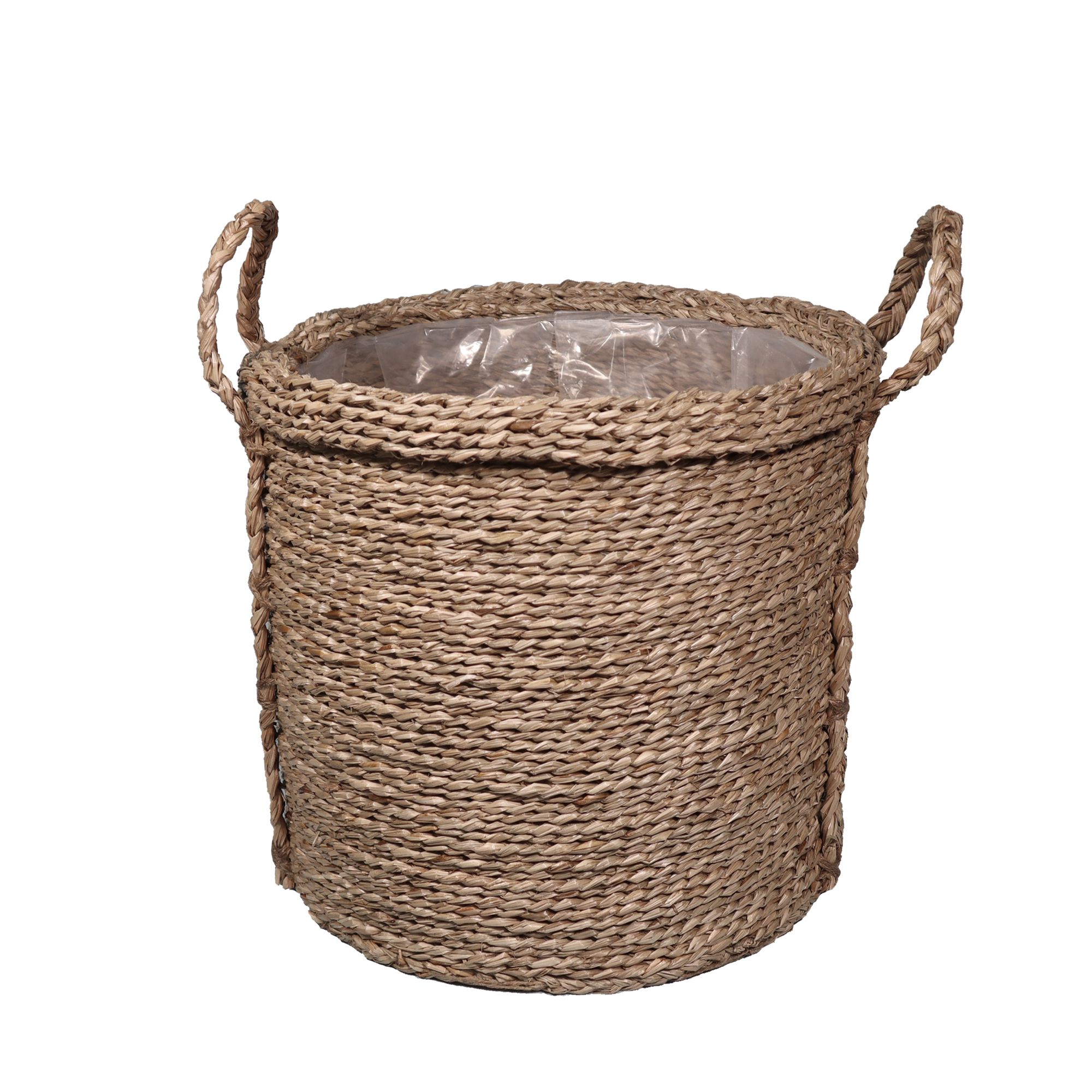 GoodHome Witoto Natural Seagrass Circular Plant pot (Dia) 39cm, (H)34cm