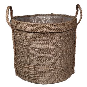 GoodHome Witoto Natural Seagrass Round Plant pot (Dia)45cm