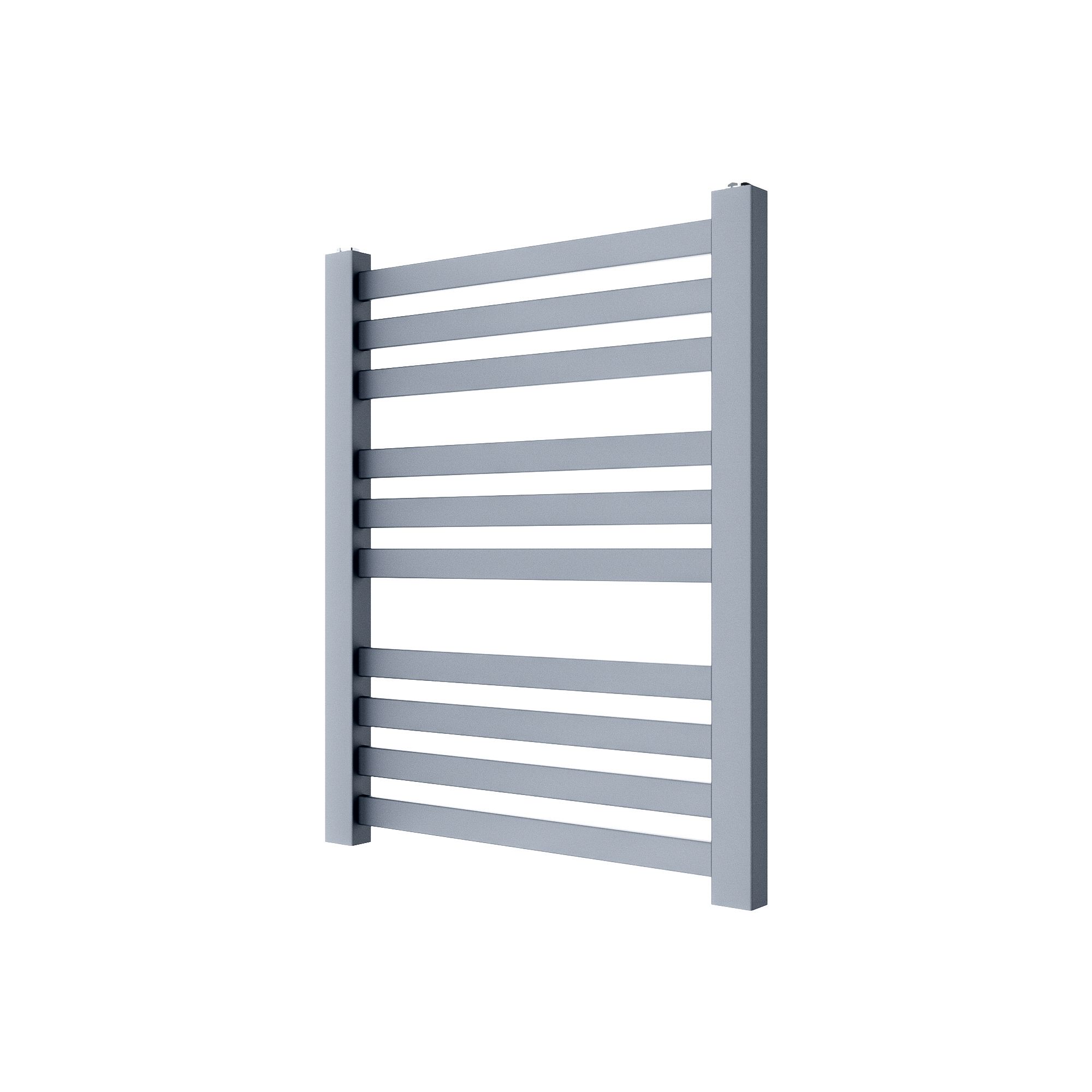 GoodHome Wolfsbane Silver effect 938BTU Vertical Towel radiator (W)500mm x (H)600mm