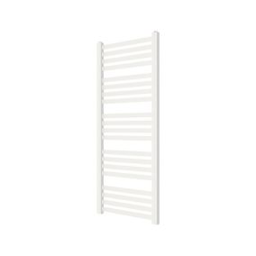 GoodHome Wolfsbane Vertical Towel radiator, White (W)500mm (H)1200mm